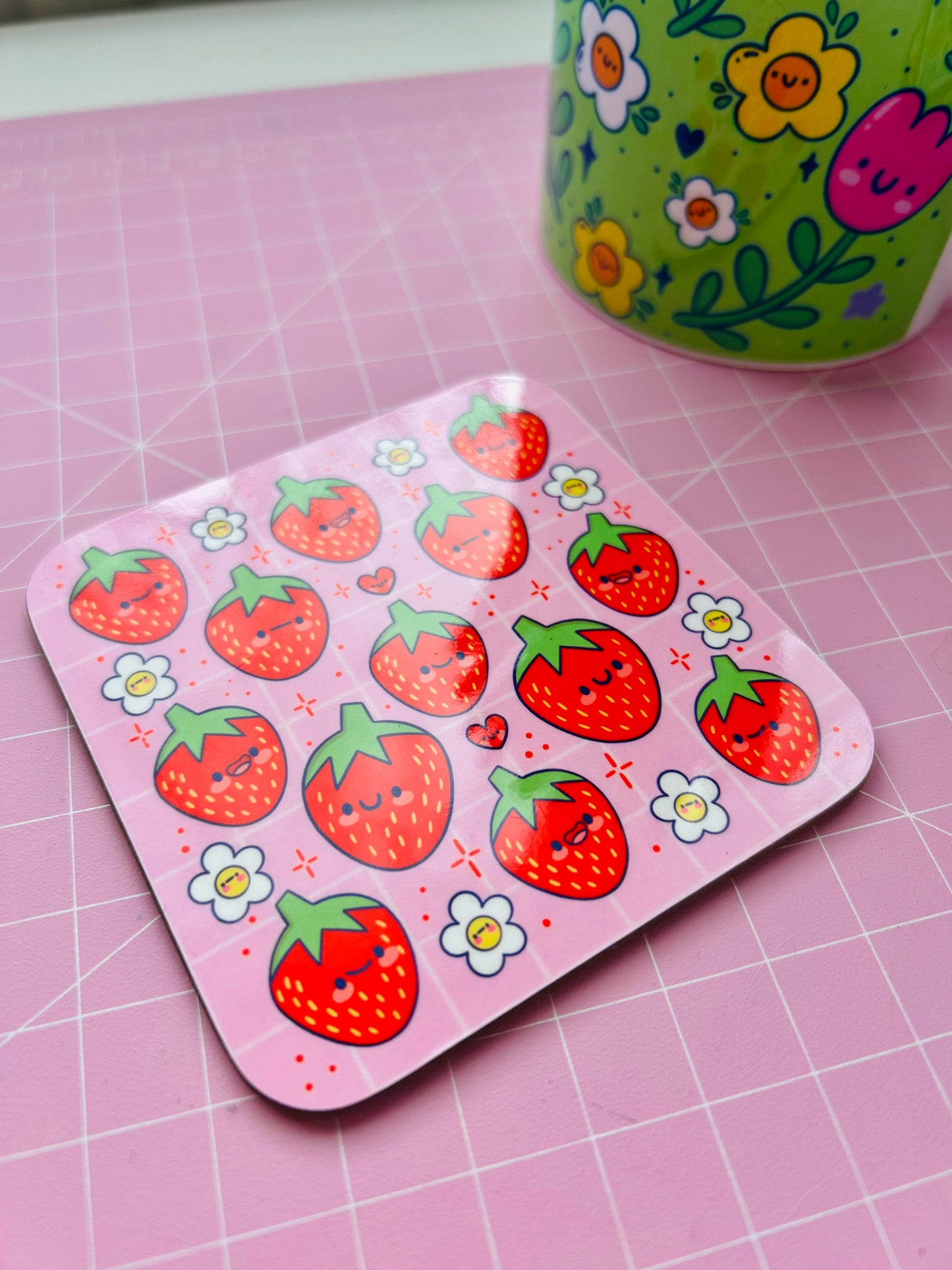 Strawberry Cuties - Drinks Coaster