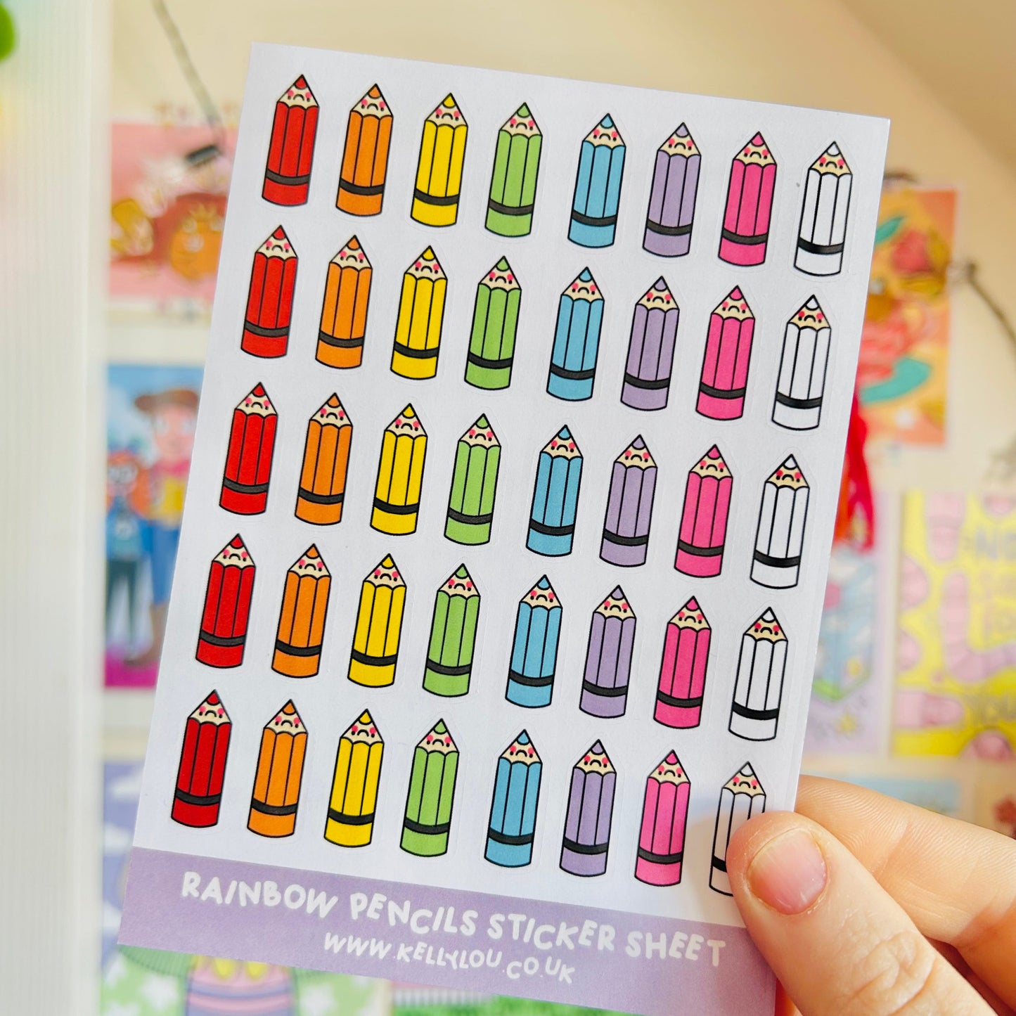 Mini Rainbow Pencils - Deco Sticker Sheet
