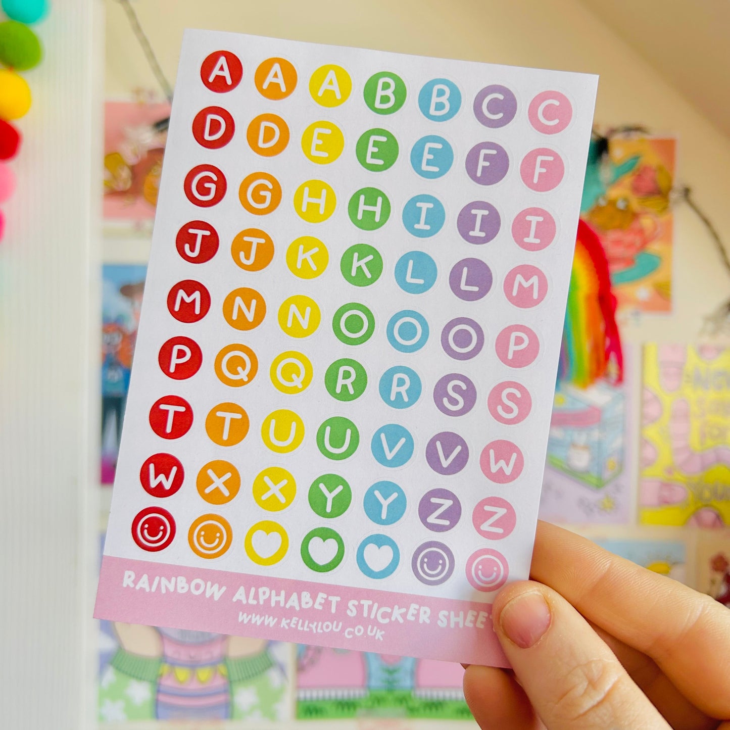 Rainbow Alphabet Bead - Deco Stickers Sheet