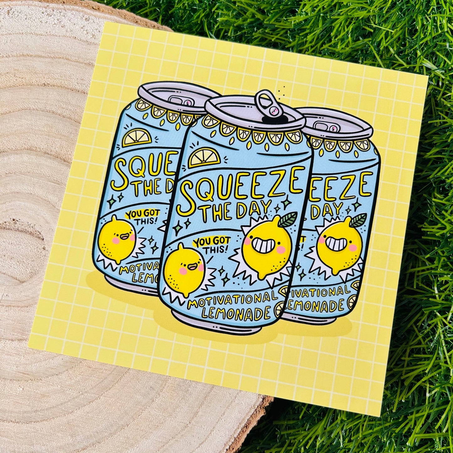 Squeeze The Day - Motivational Lemonade - Square Print