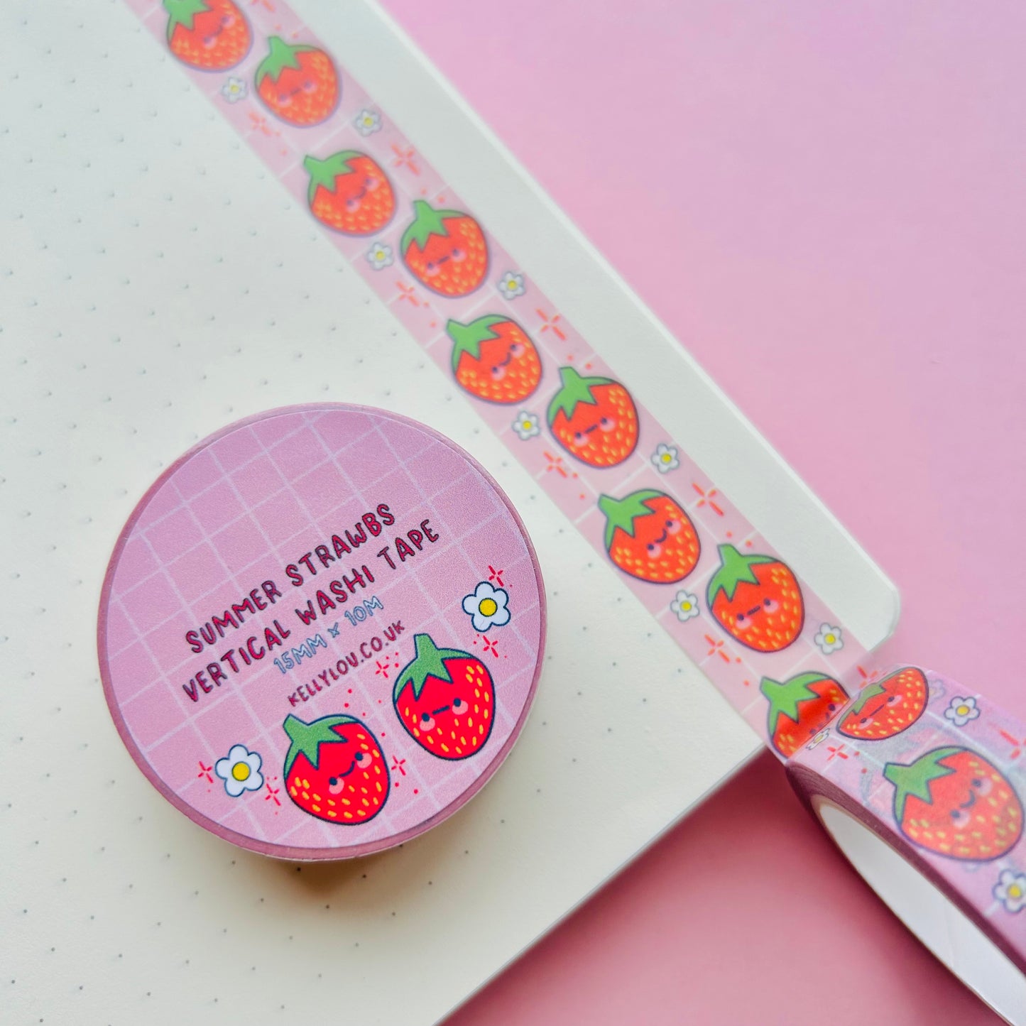 Summer Strawbs Vertical Washi Tape