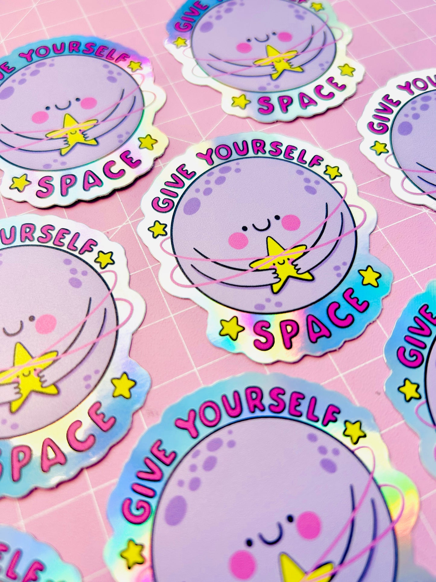 Give Yourself Space - Holographic Vinyl Sticker