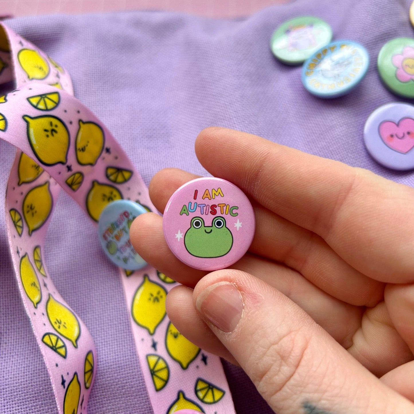 I Am Autistic - Frog Button Badge