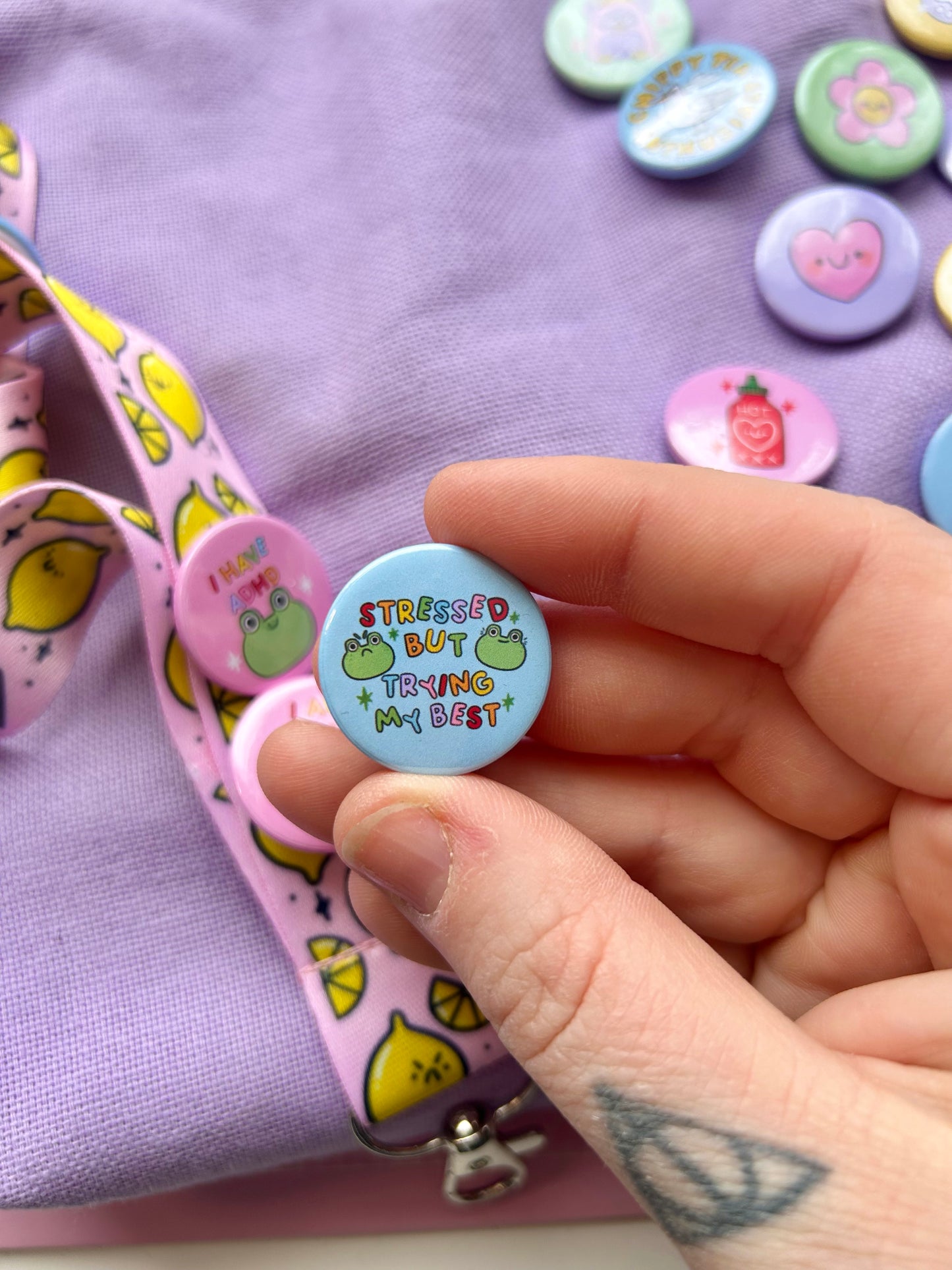 Stressed But Trying My Best - Button Badge