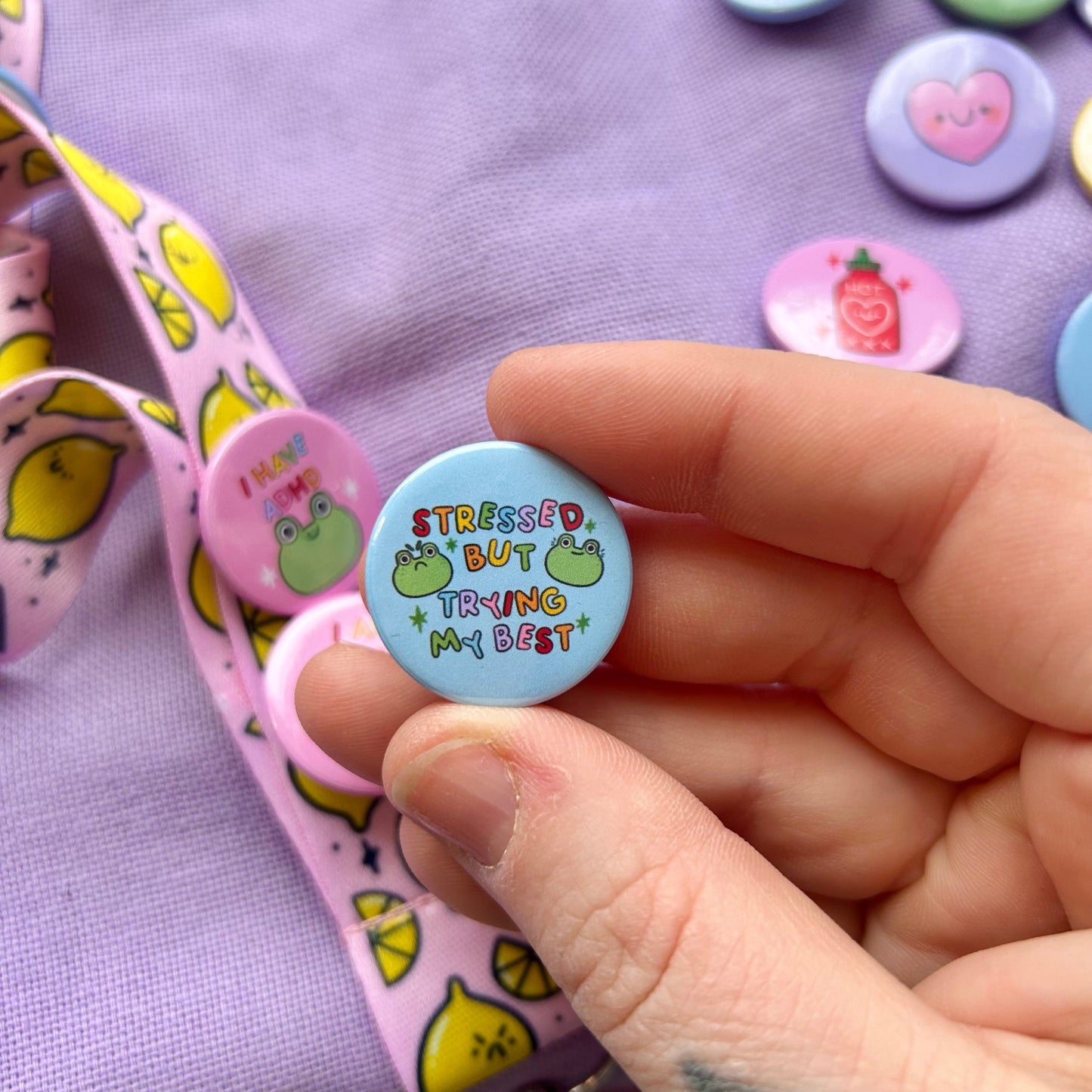Stressed But Trying My Best - Button Badge