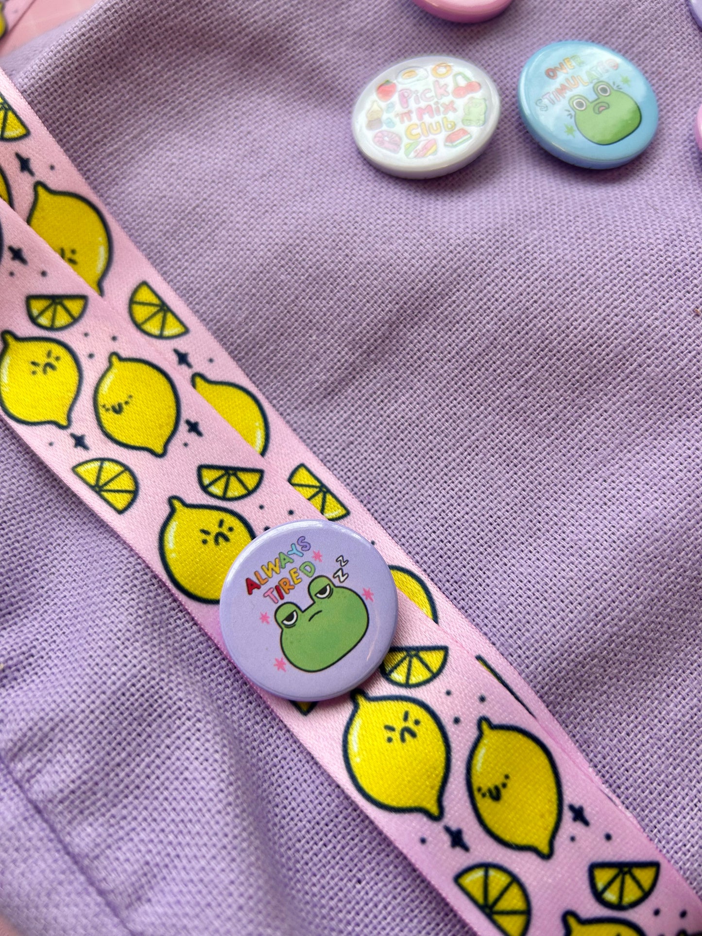 Always Tired - Frog Button Badge