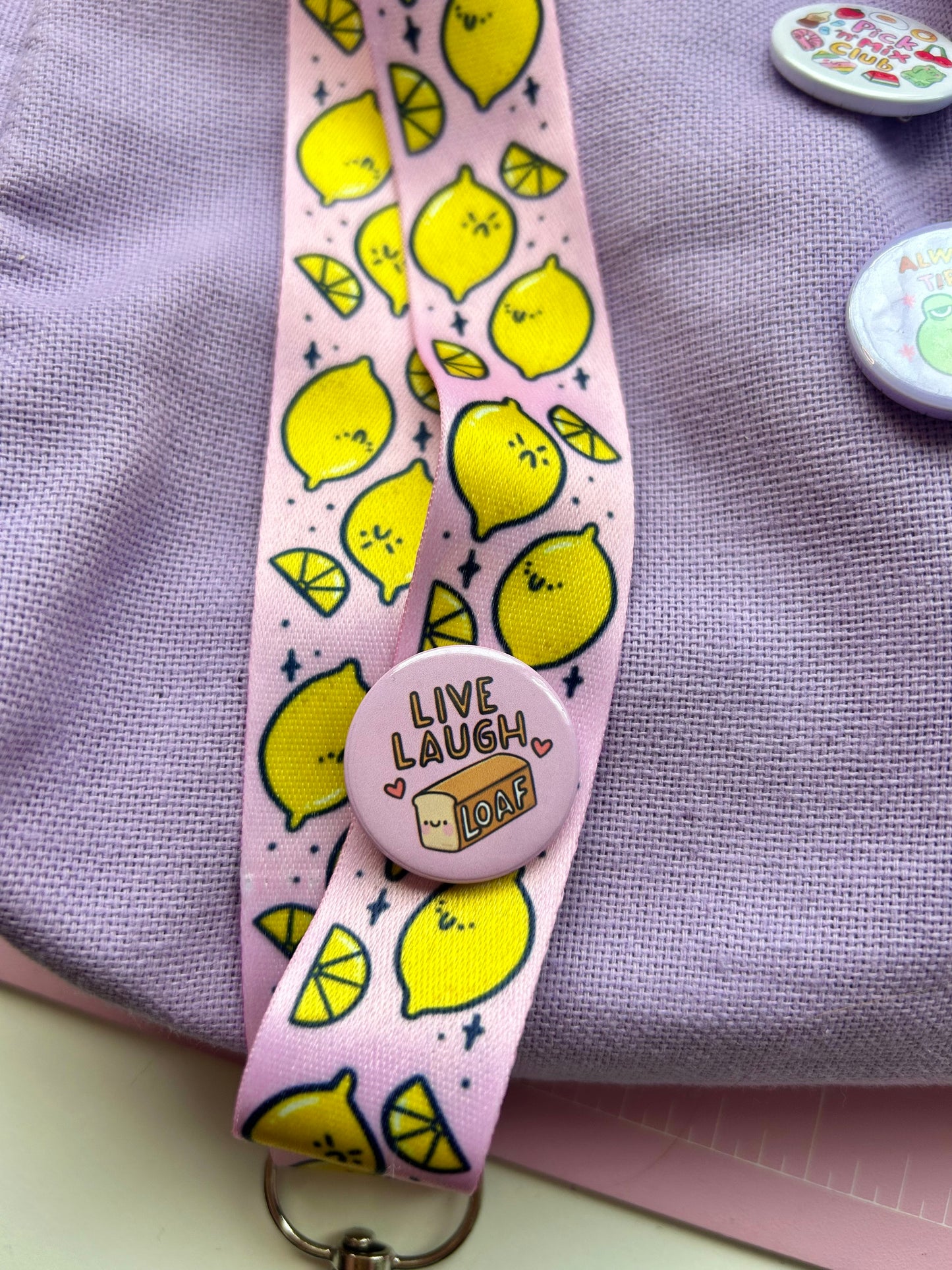 Live, Laugh, Loaf - Button Badge