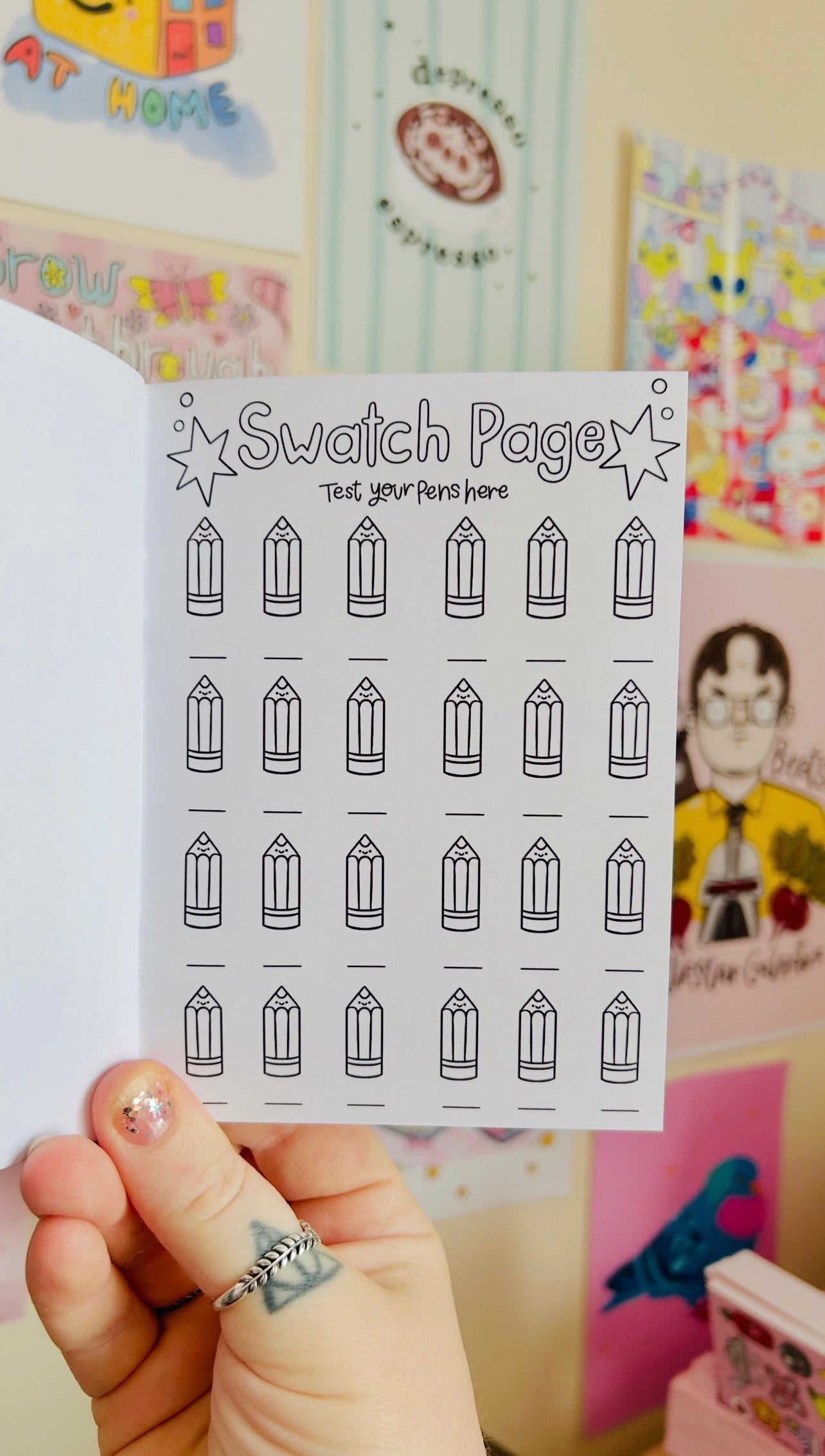 Mini Stationery Colouring Book