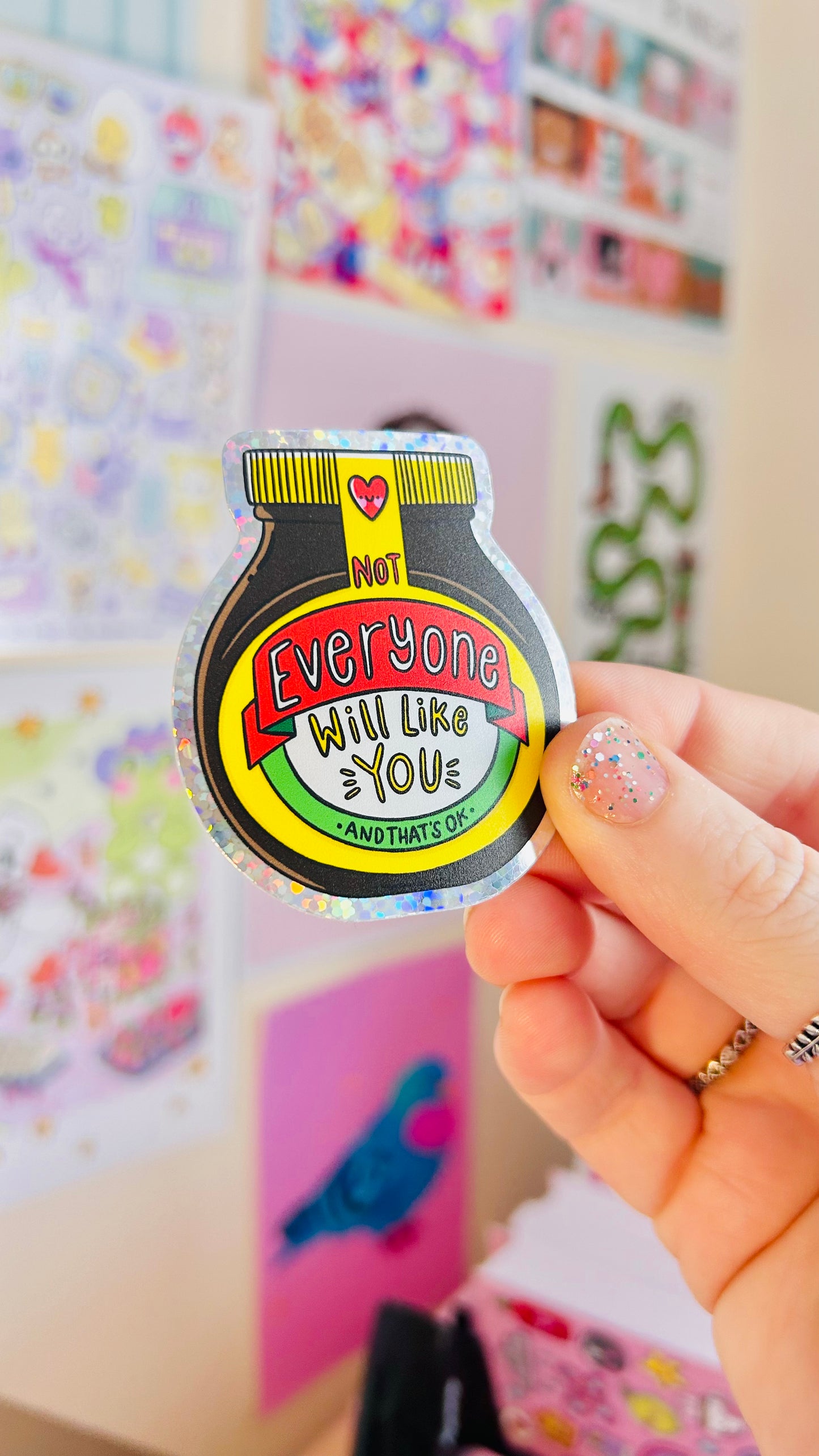 Not Everyone Will Like You Marmite - Glitter Vinyl Sticker