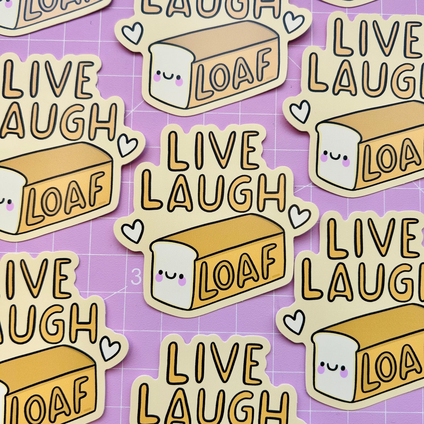 Live, Laugh, Loaf Vinyl Sticker