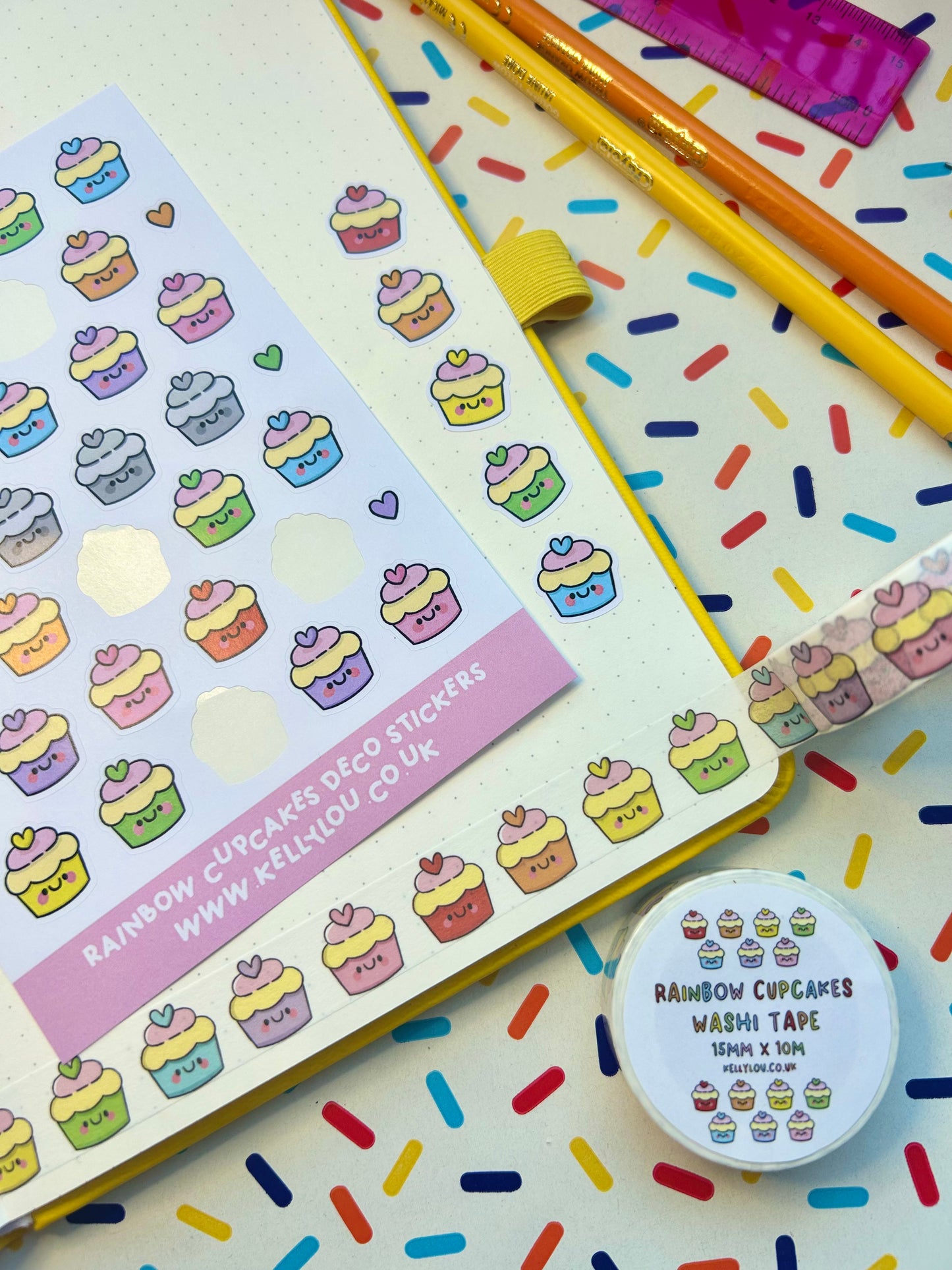 Rainbow Cupcakes - Deco Sticker Sheet