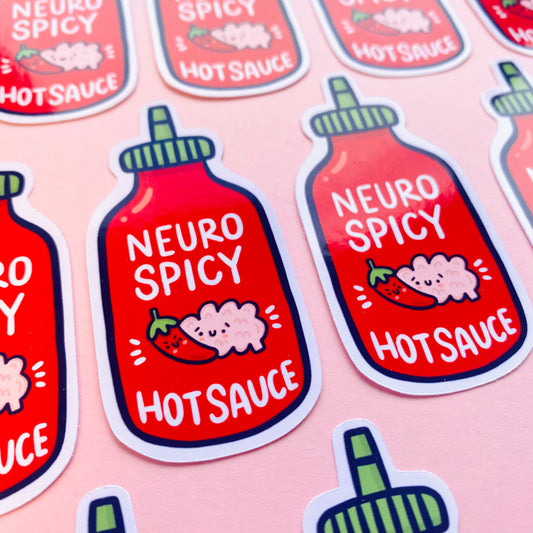 Neurospicy Hot Sauce Glossy Sticker