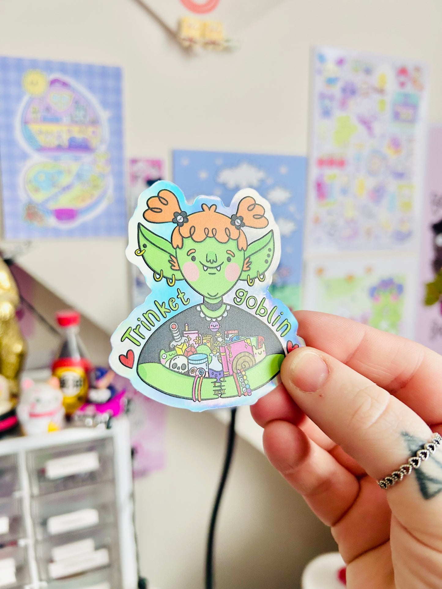 Trinket Goblin Holographic Sticker