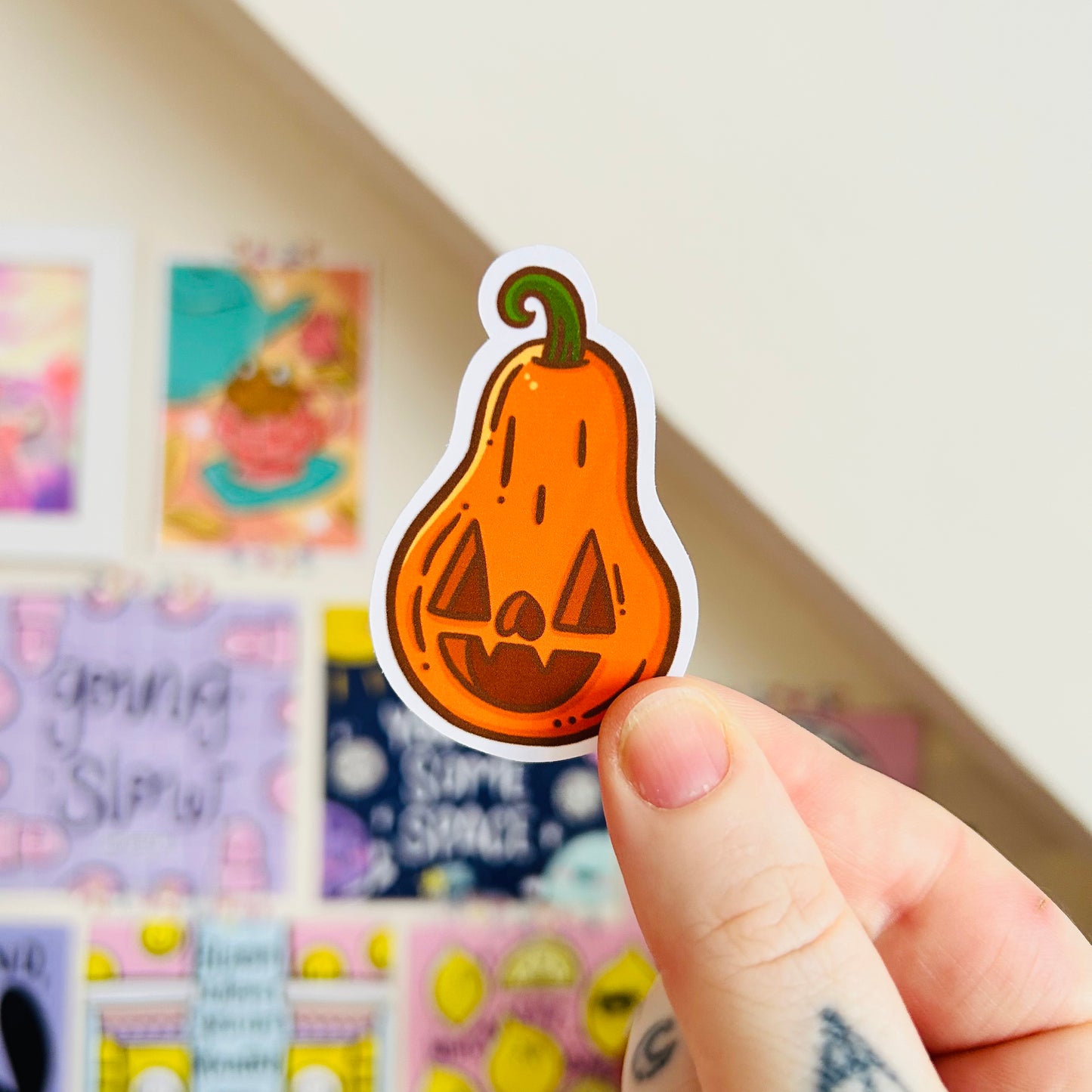 Tall Pumpkin Glossy Sticker