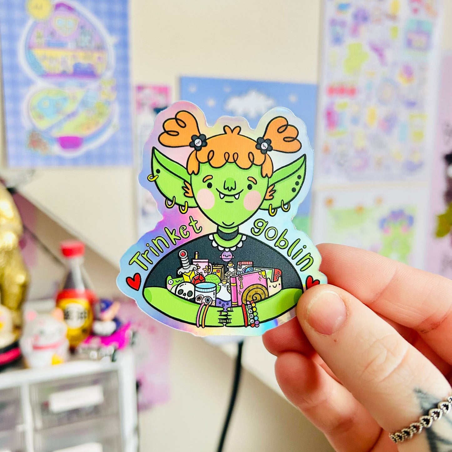 Trinket Goblin Holographic Sticker