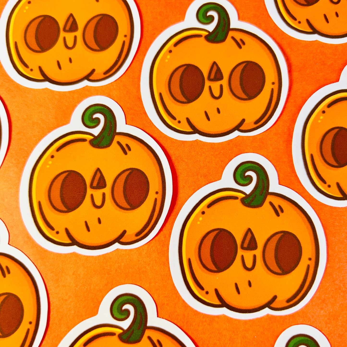 Round Pumpkin Glossy Sticker