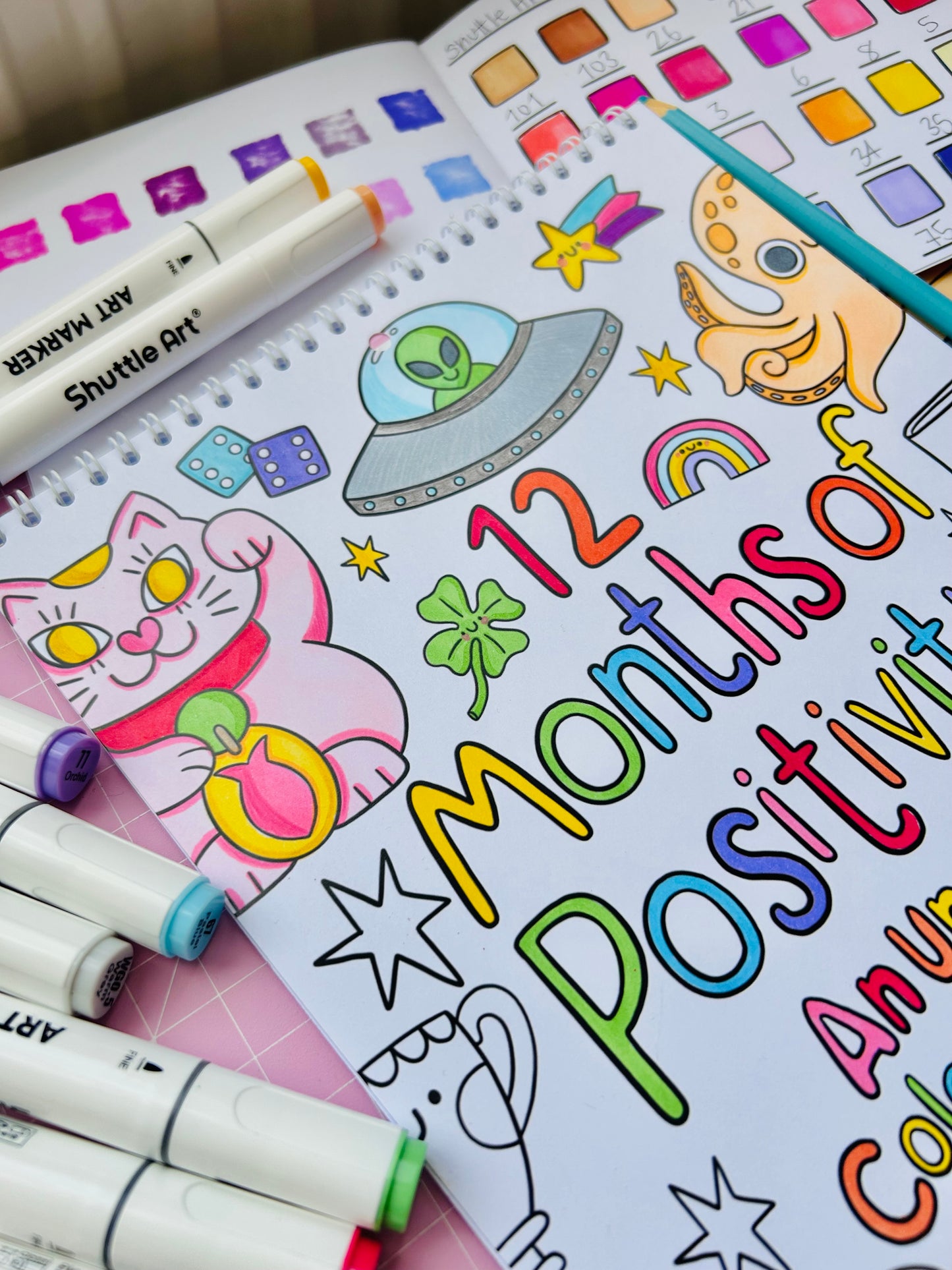 12 Months of Positivity - Colour Your Own Calendar