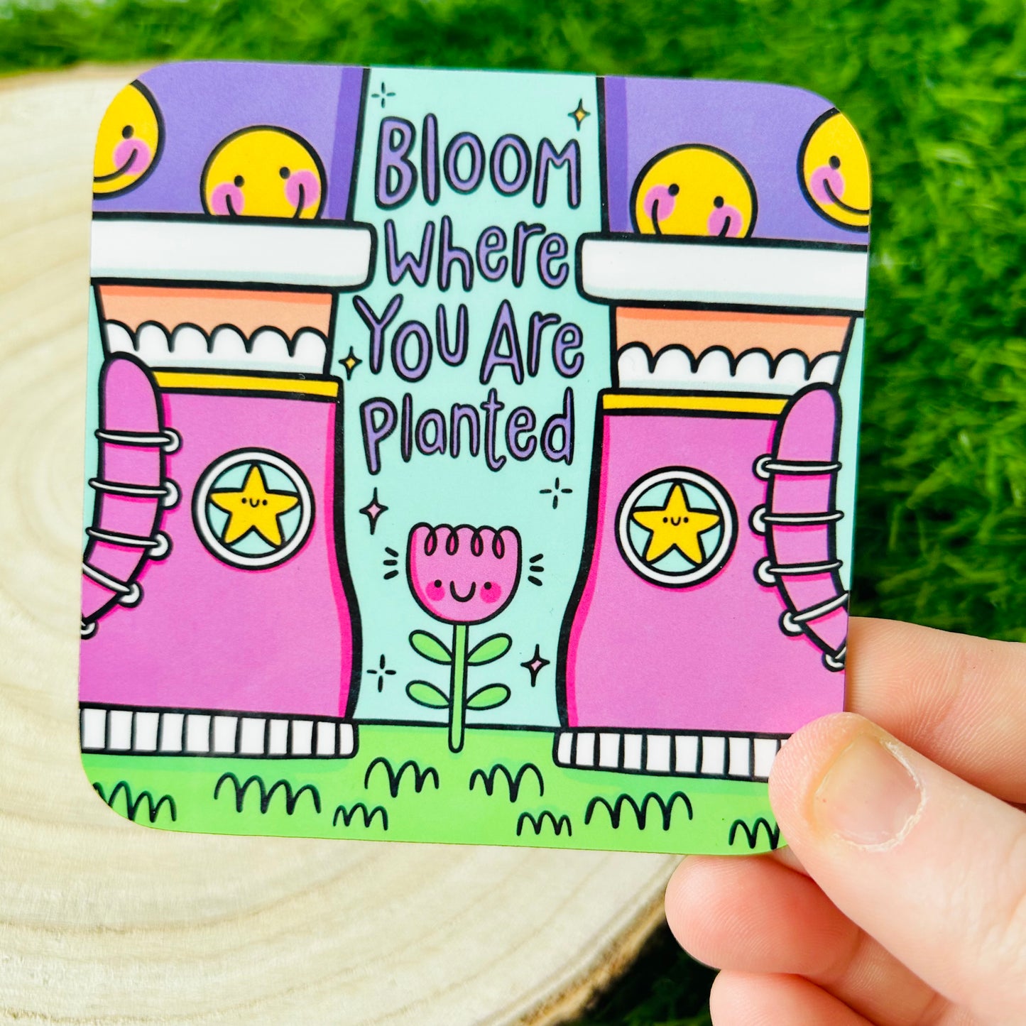 Bloom Where You Are Planted - Drinks Coaster