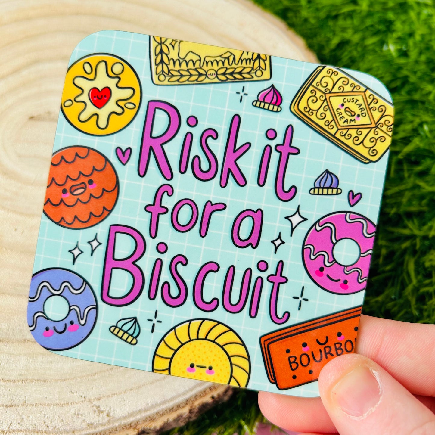 Risk It For A Biscuit - Drinks Coaster