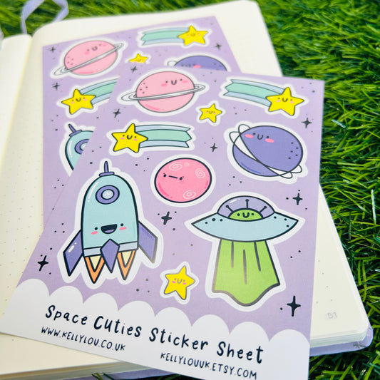 Space Cuties Matt Vinyl Sticker Sheet
