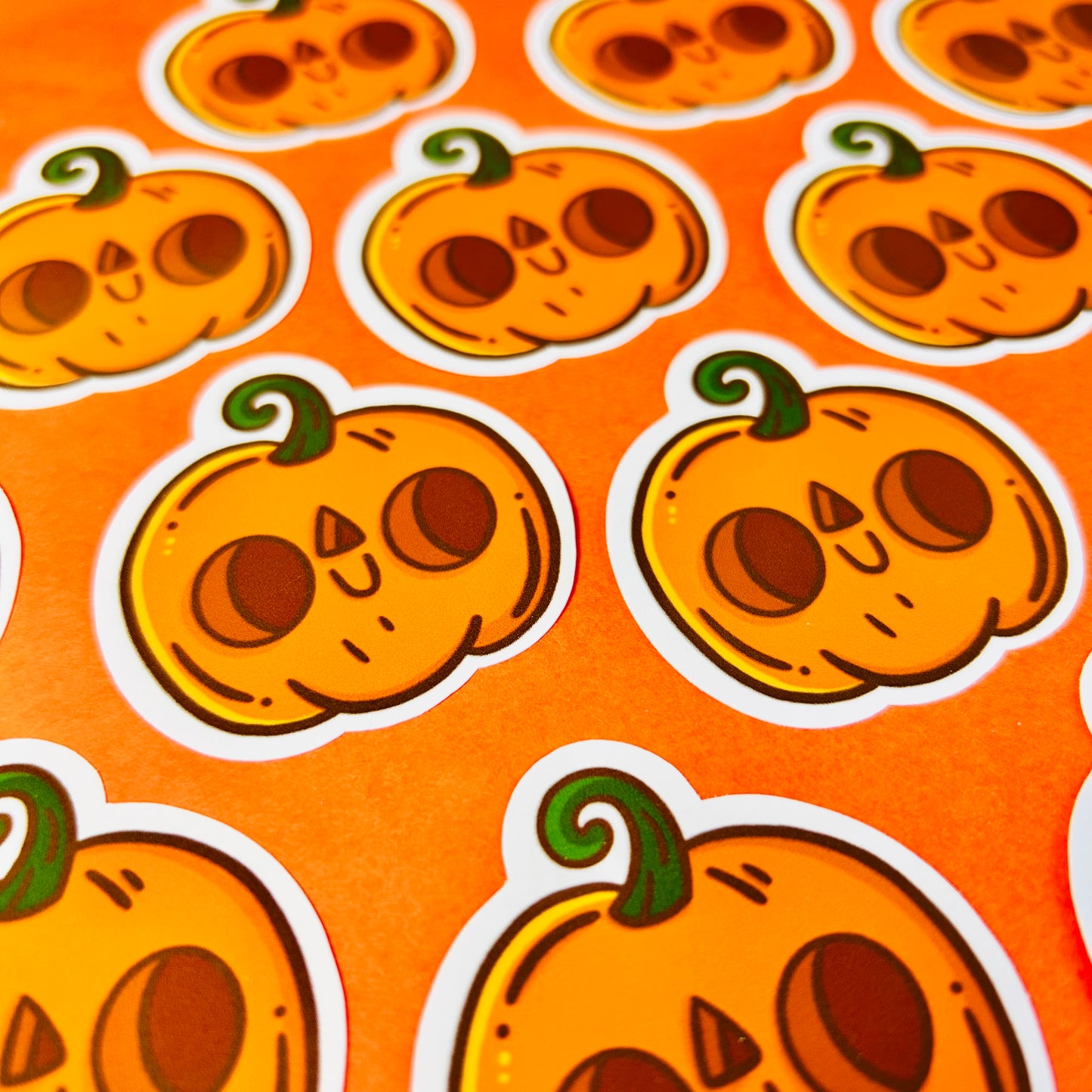 Round Pumpkin Glossy Sticker