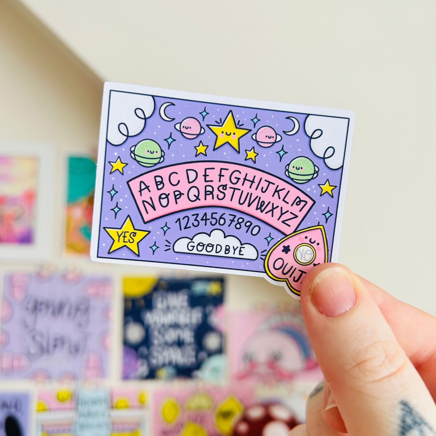 Cute Pastel Ouija Board Glossy Sticker