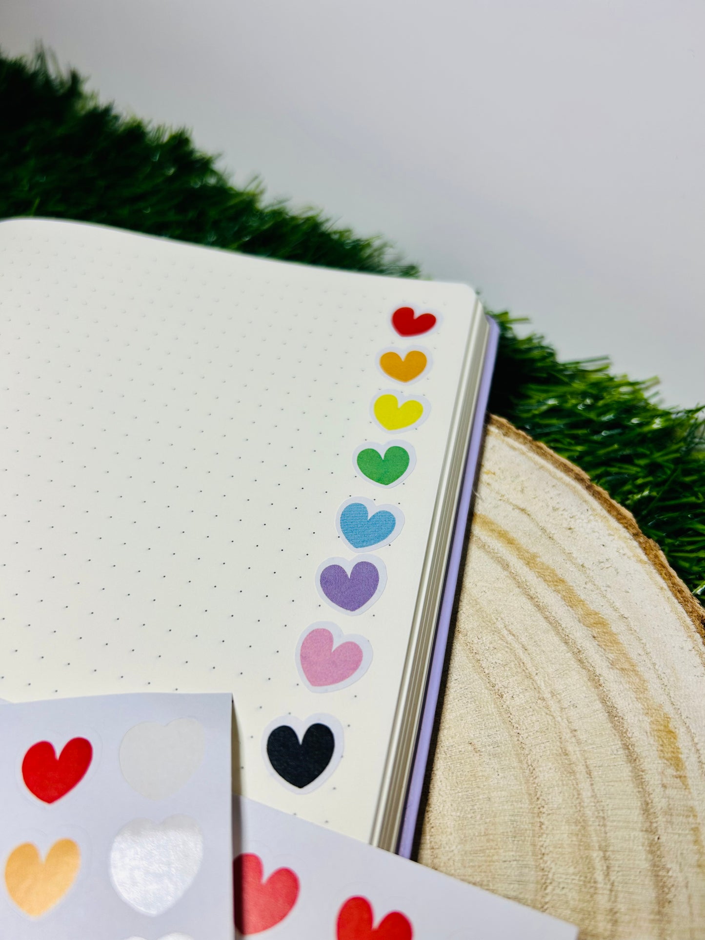 Rainbow Hearts Planner Sticker Sheet