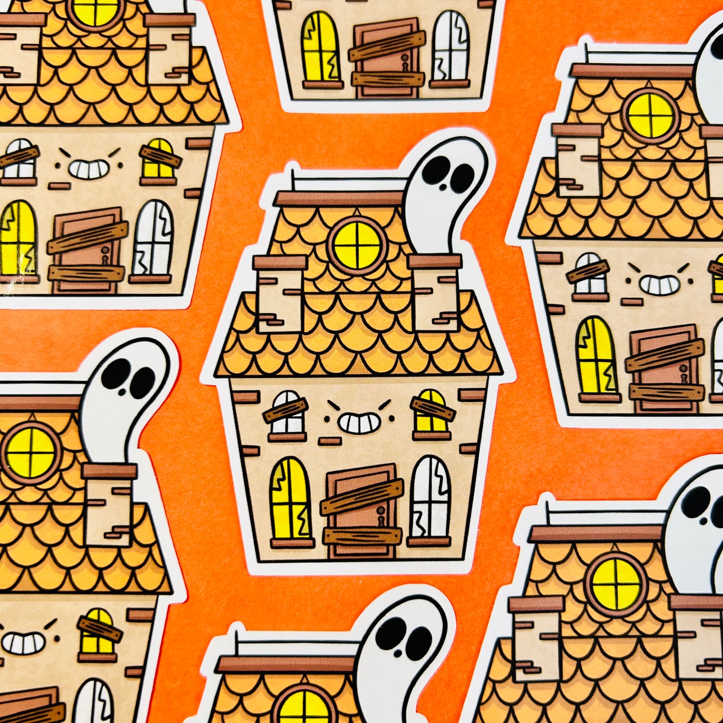 Haunted House Glossy Sticker