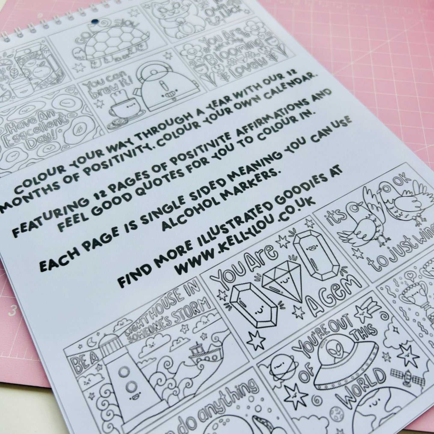 12 Months of Positivity - Colour Your Own Calendar