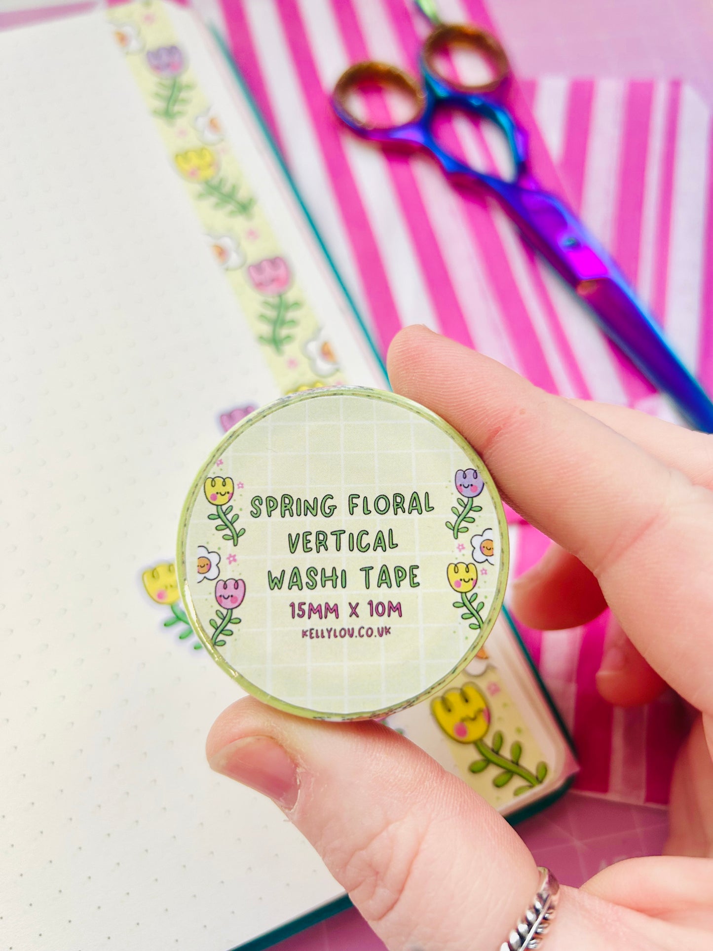 Yellow Spring Floral - Vertical Washi Tape