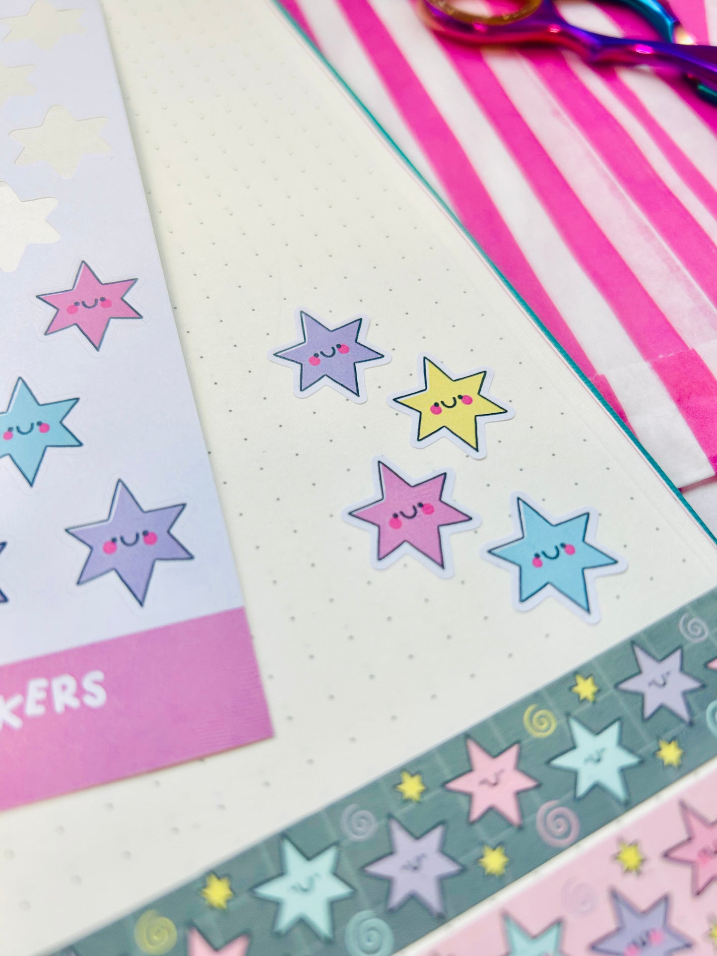 Pastel Stars - Deco Sticker Sheet