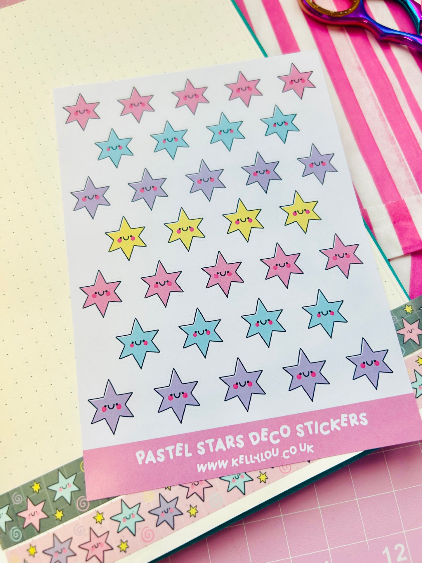 Pastel Stars - Deco Sticker Sheet