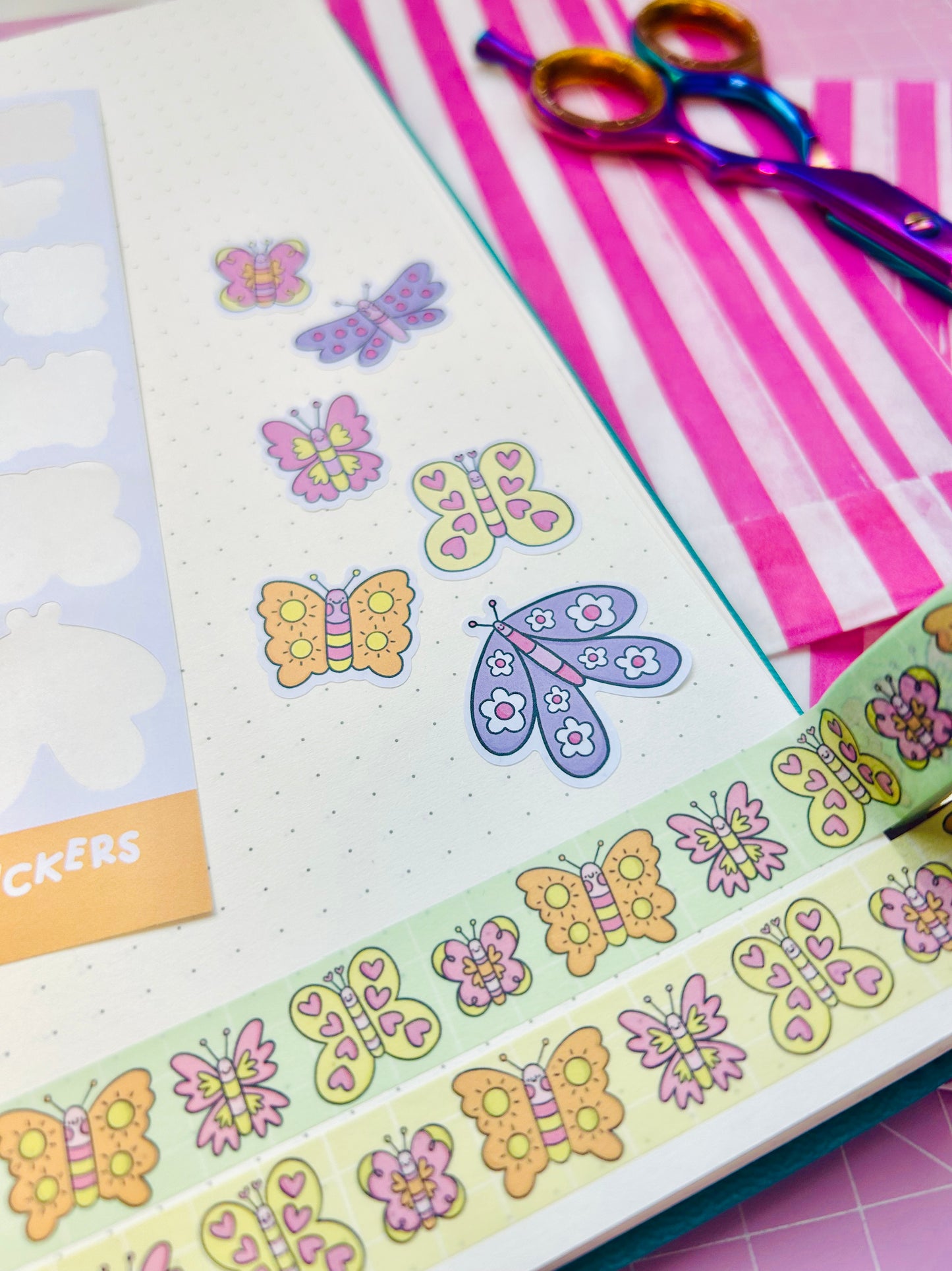 Pastel Butterflies - Deco Sticker Sheet