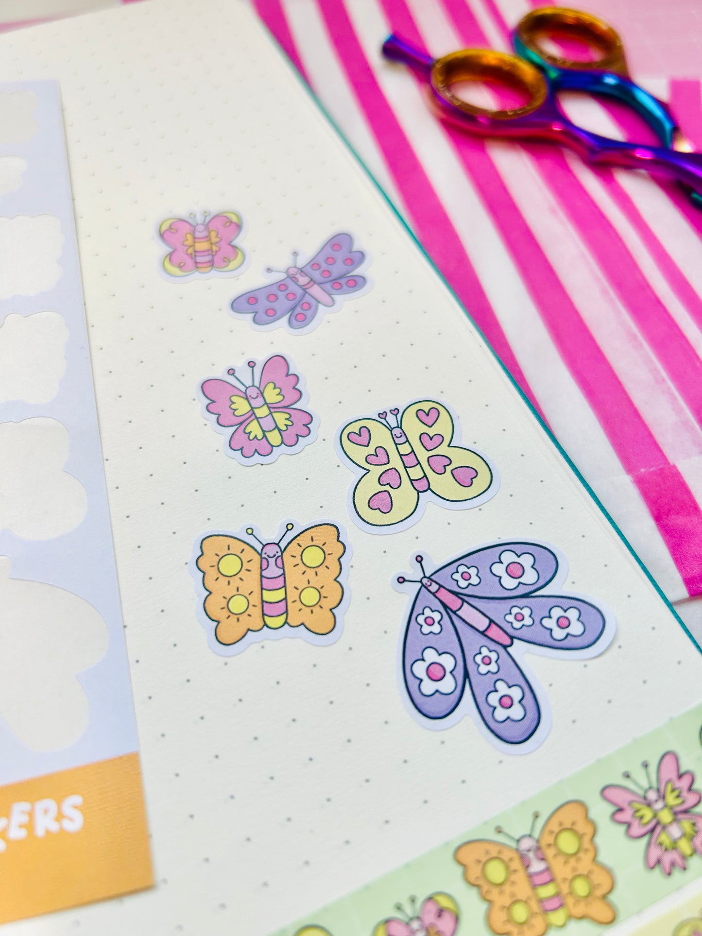 Pastel Butterflies - Deco Sticker Sheet