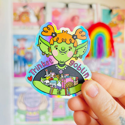 Trinket Goblin Holographic Sticker