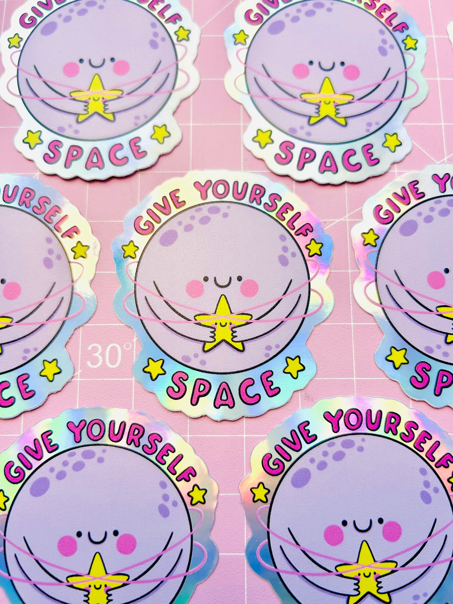 Give Yourself Space - Holographic Vinyl Sticker