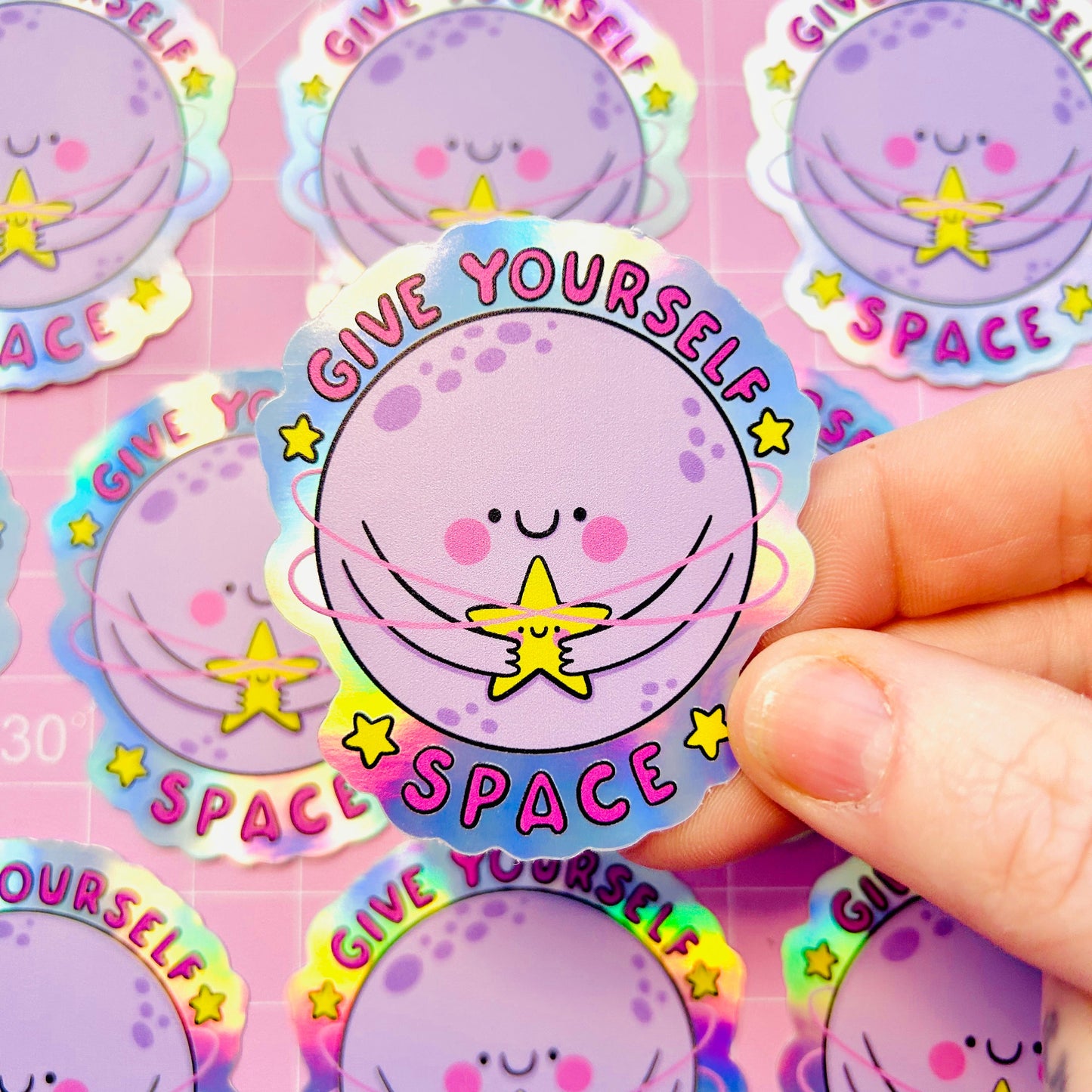 Give Yourself Space - Holographic Vinyl Sticker