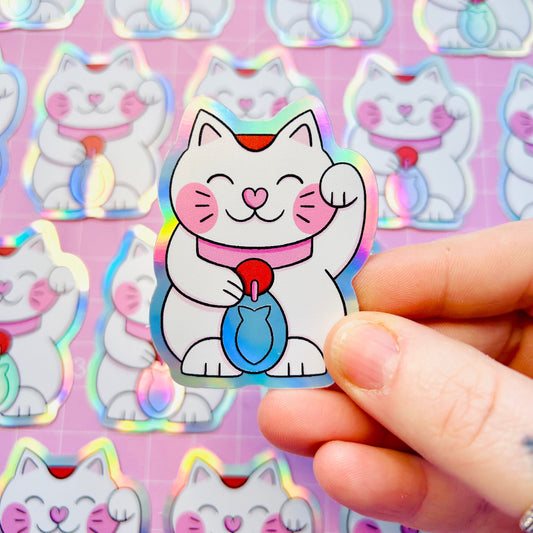 Lucky Cat - Holographic Sticker
