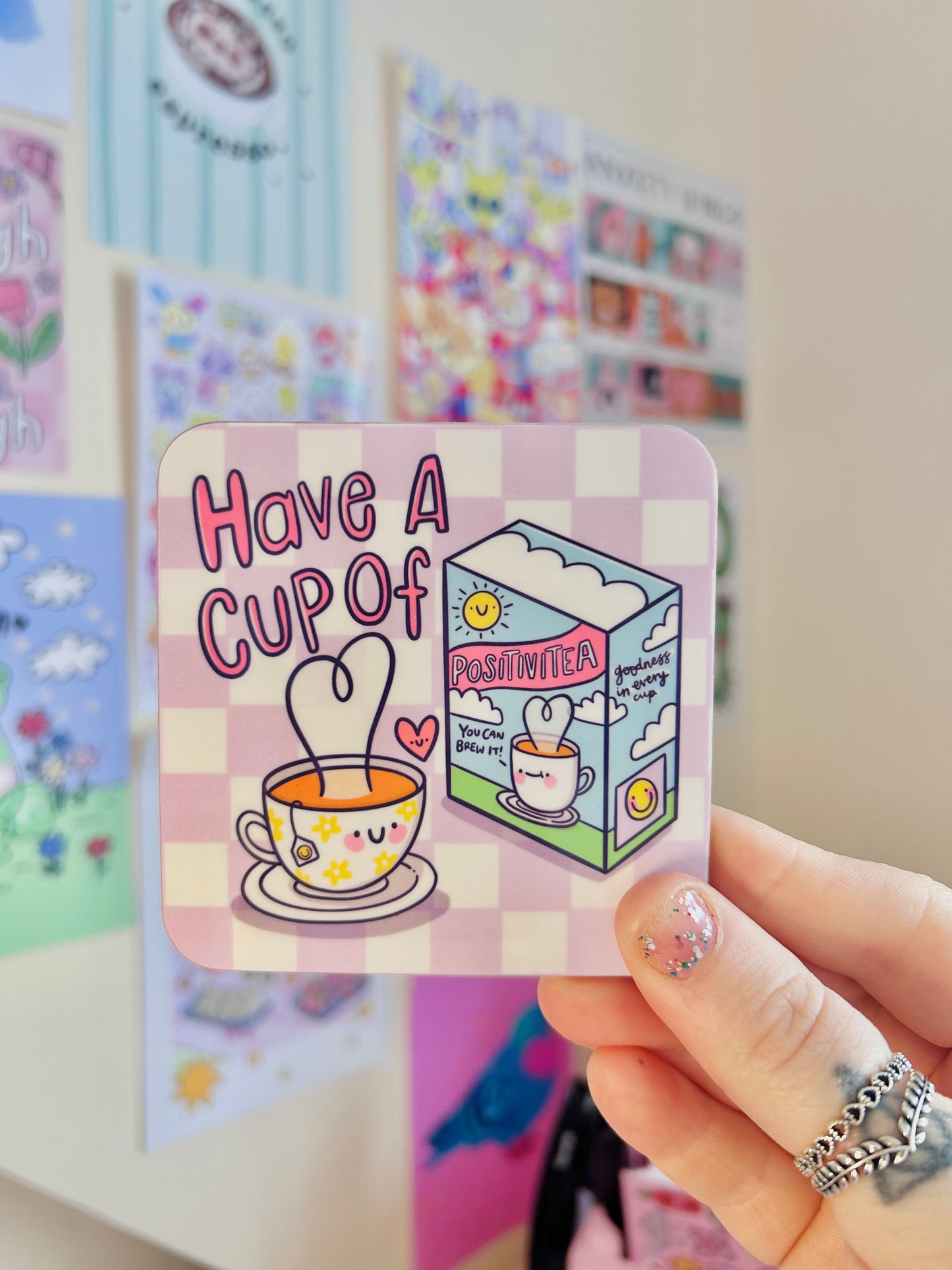A Cup of Positivitea - Drinks Coaster