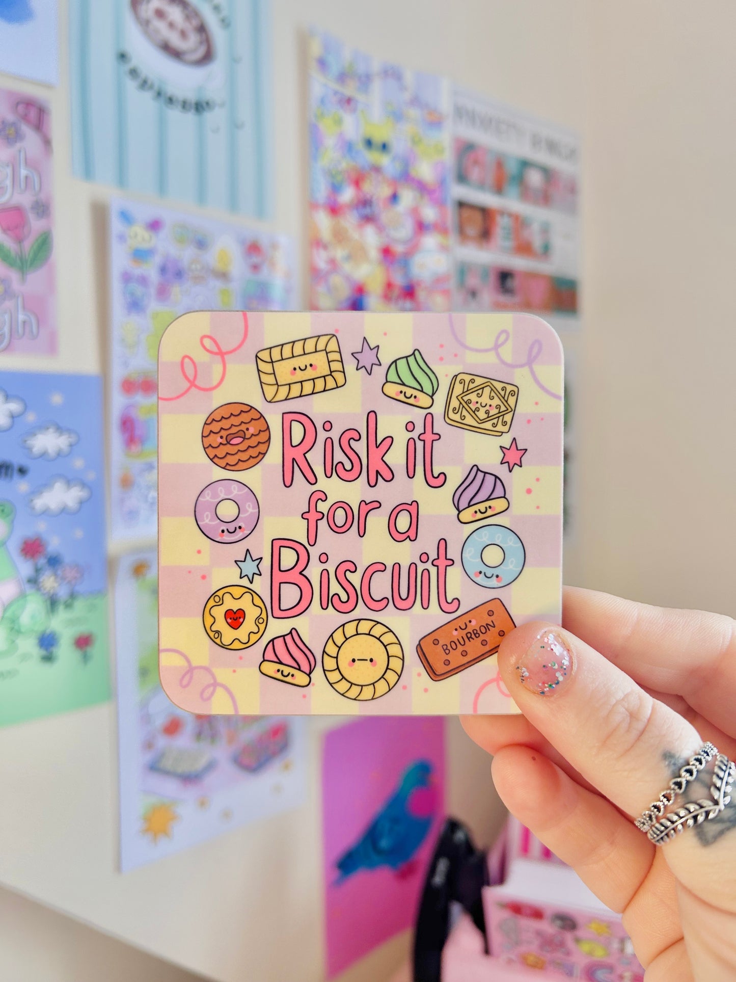 Risk It For A Biscuit - Drinks Coaster