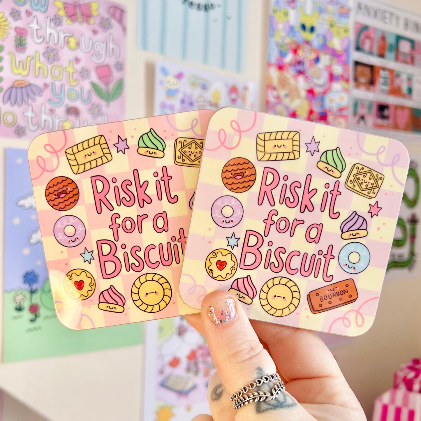 Risk It For A Biscuit - Drinks Coaster