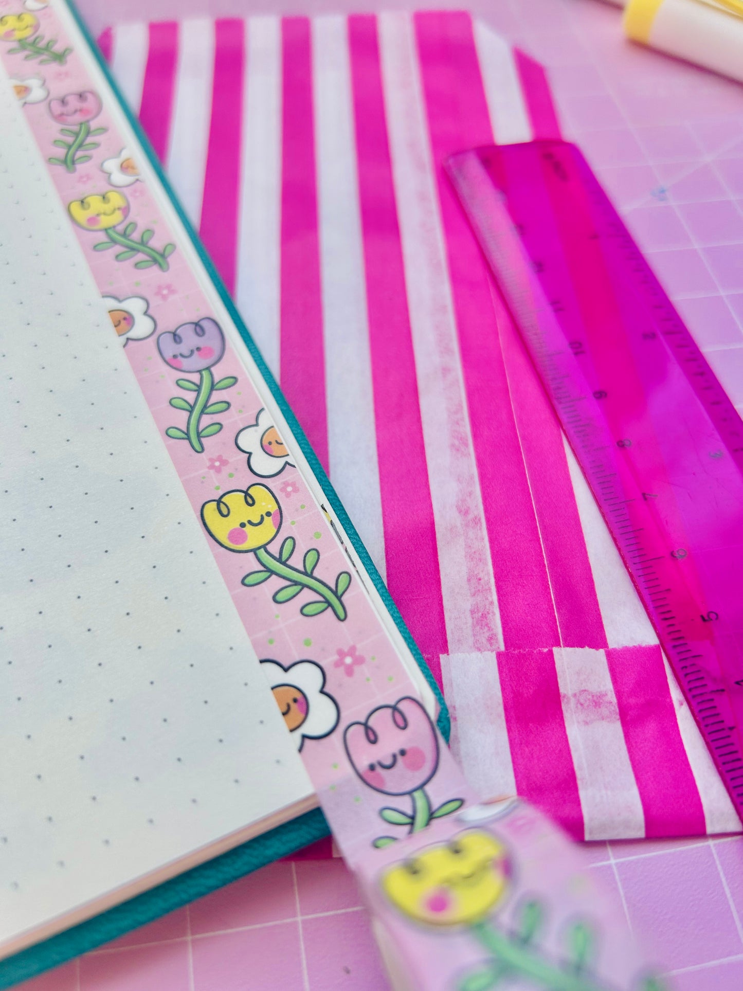 Pink Spring Floral - Vertical Washi Tape