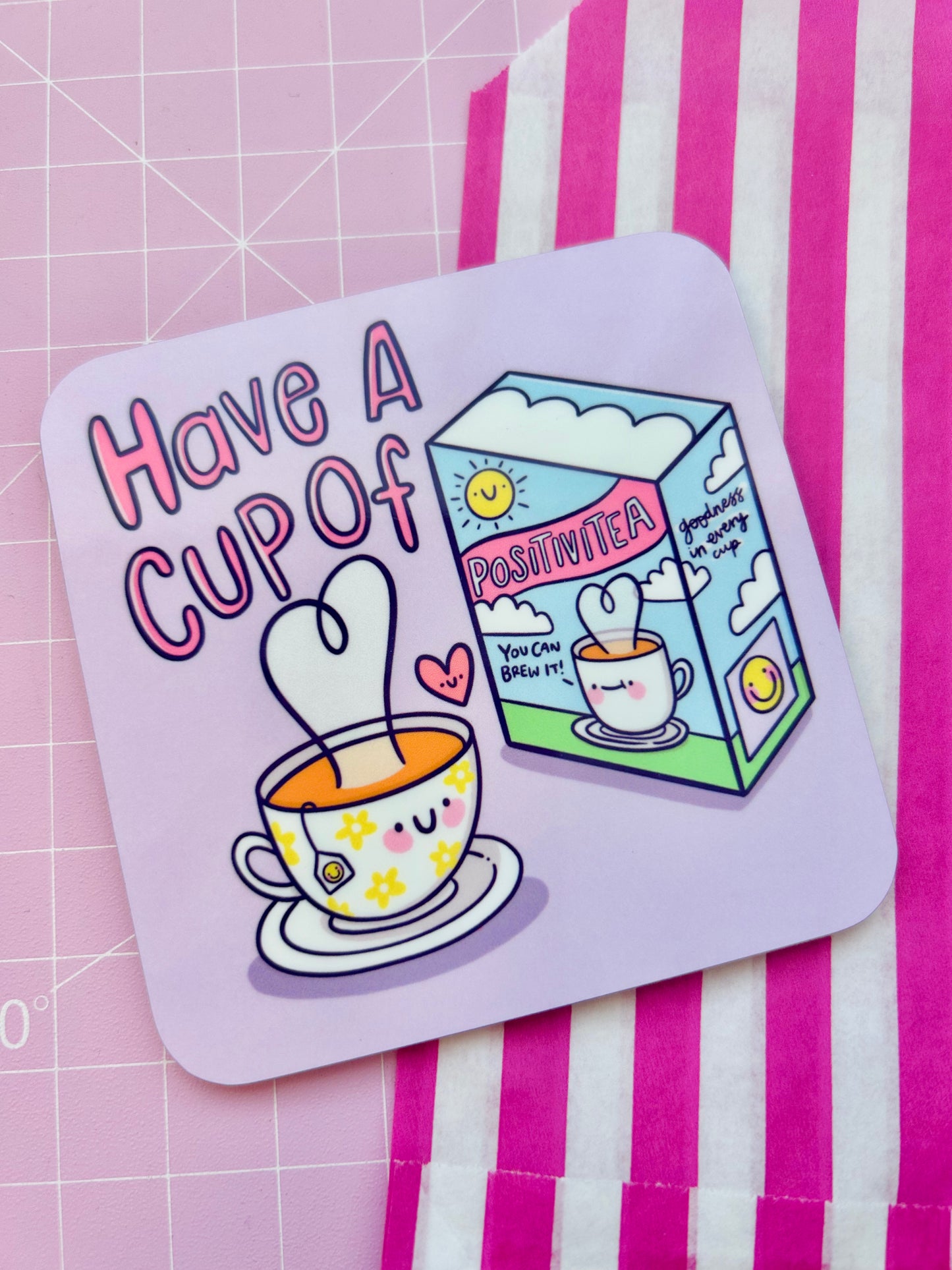 A Cup of Positivitea - Drinks Coaster