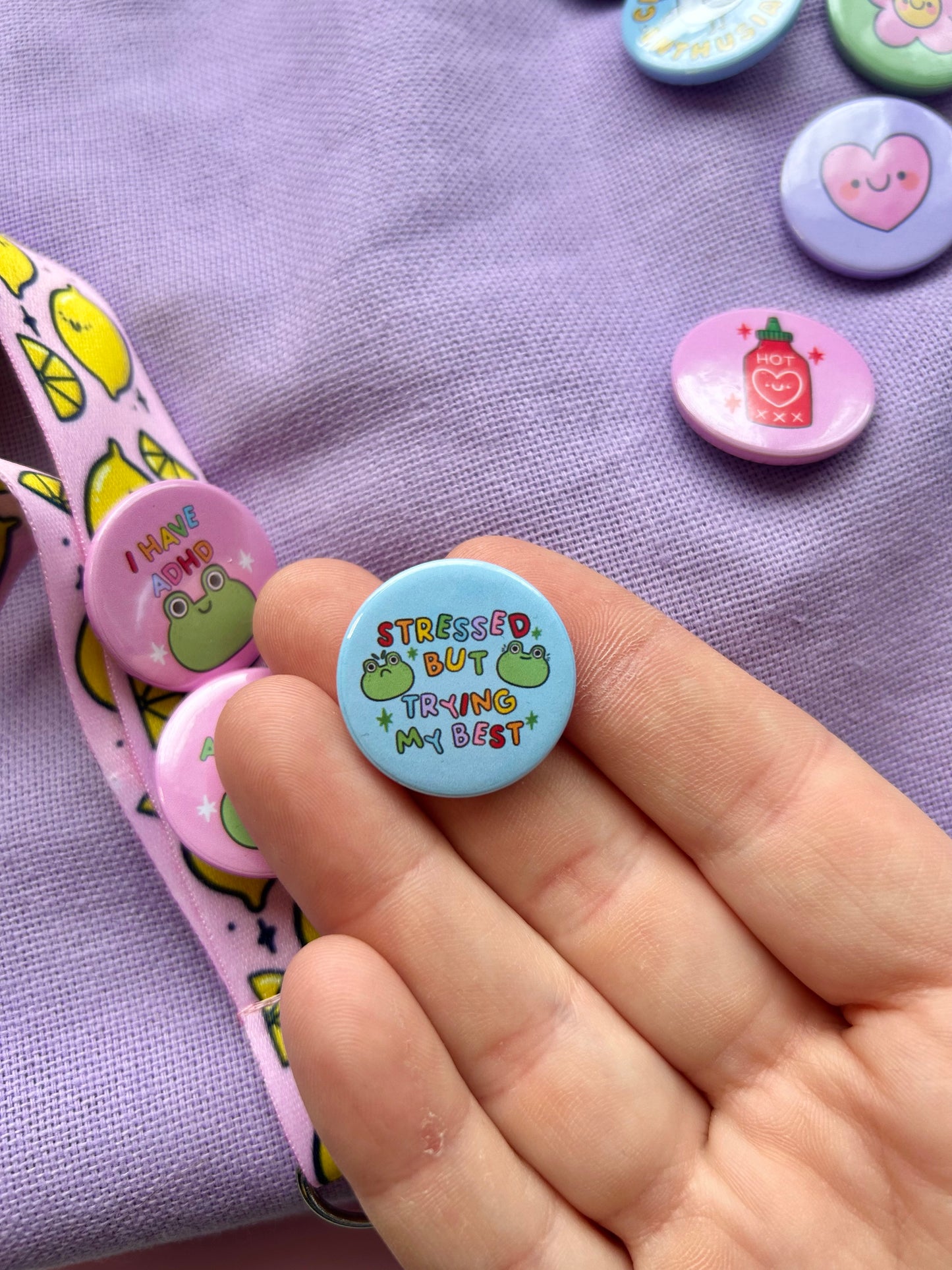 Stressed But Trying My Best -  Button Badge