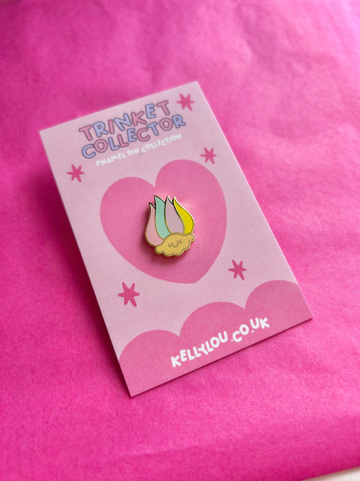 Pastel Troll Head - Mini Enamel Pin