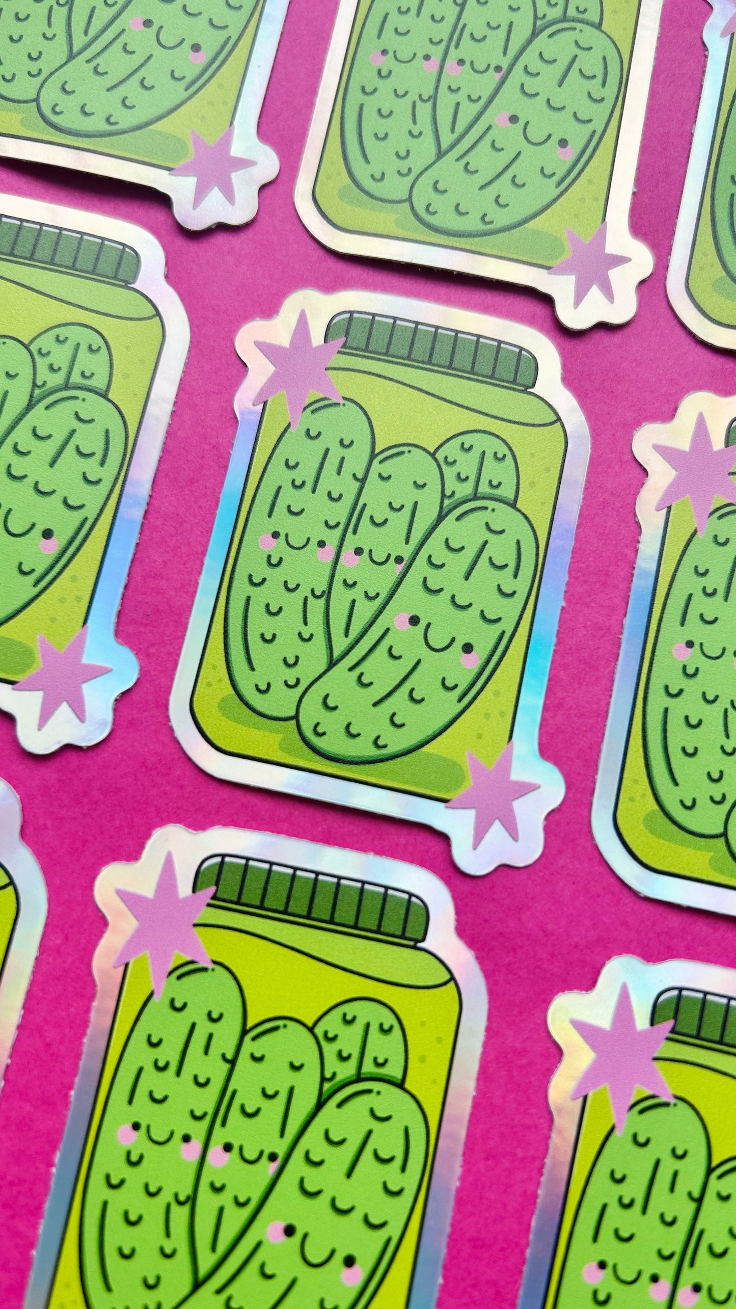 Jar of Pickles - Holographic Vinyl Sticker