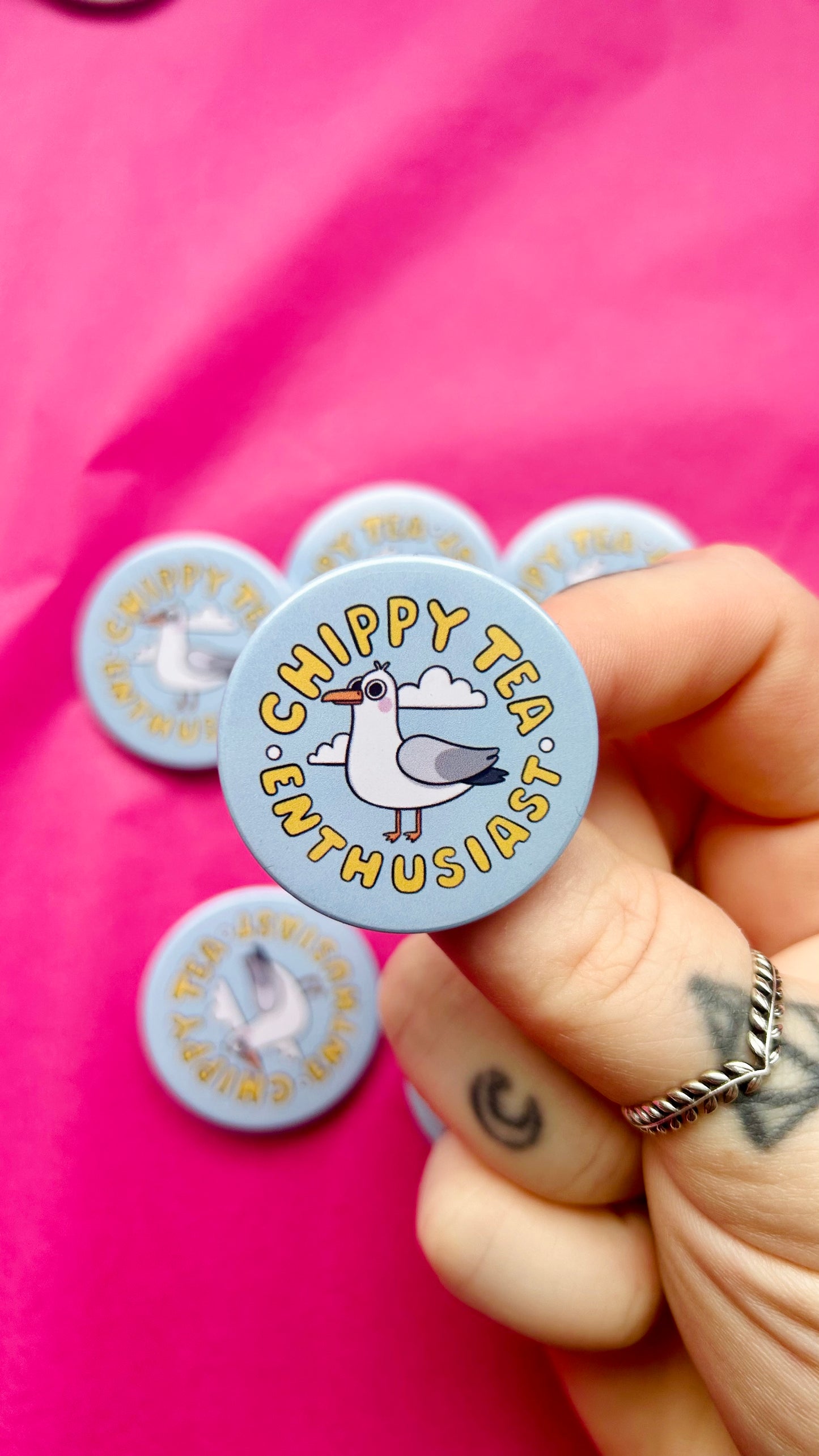 Chippy Tea Enthusiast - Button Badge