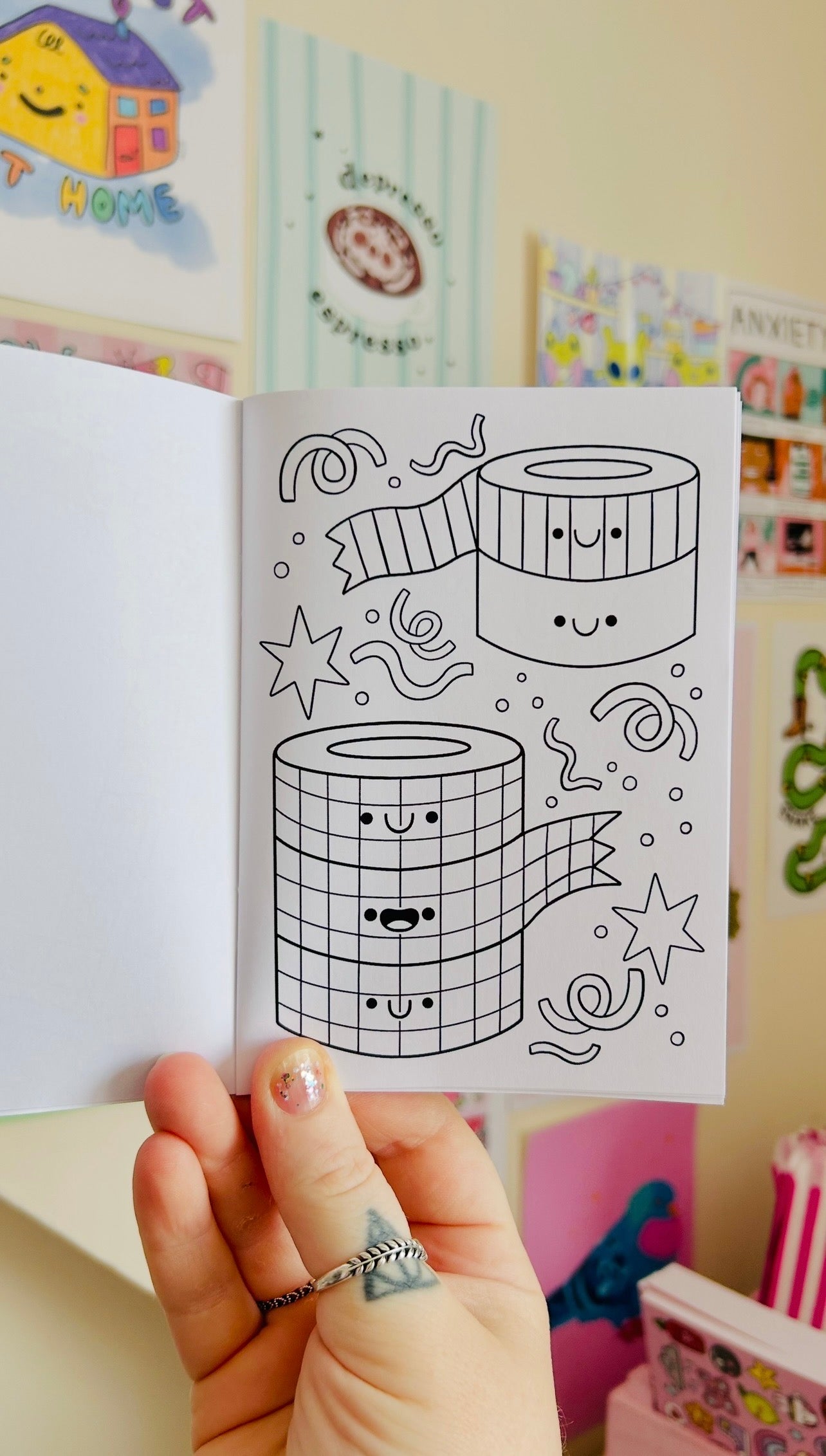 Mini Stationery Colouring Book