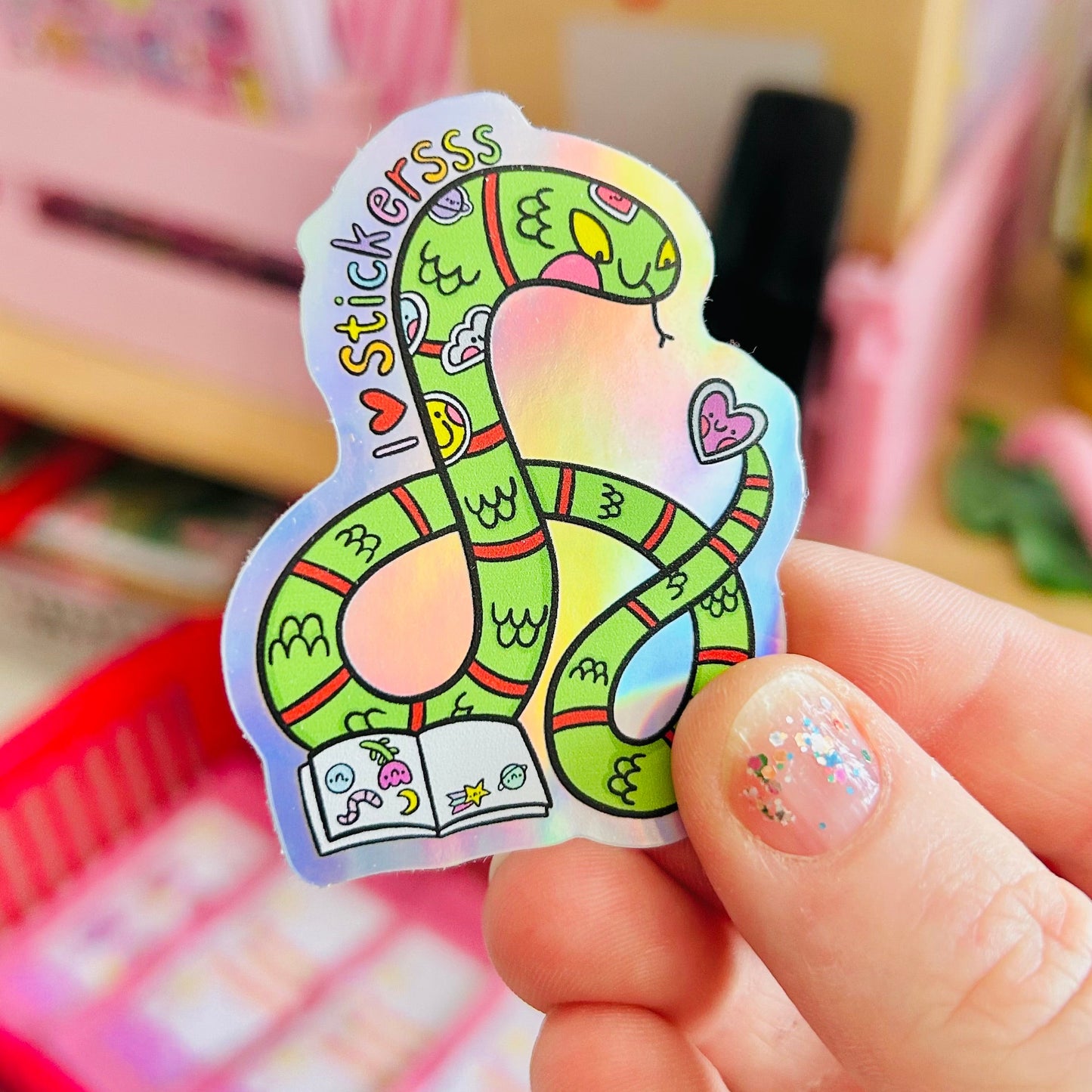 Sticker Snake - Rainbow Holographic Sticker