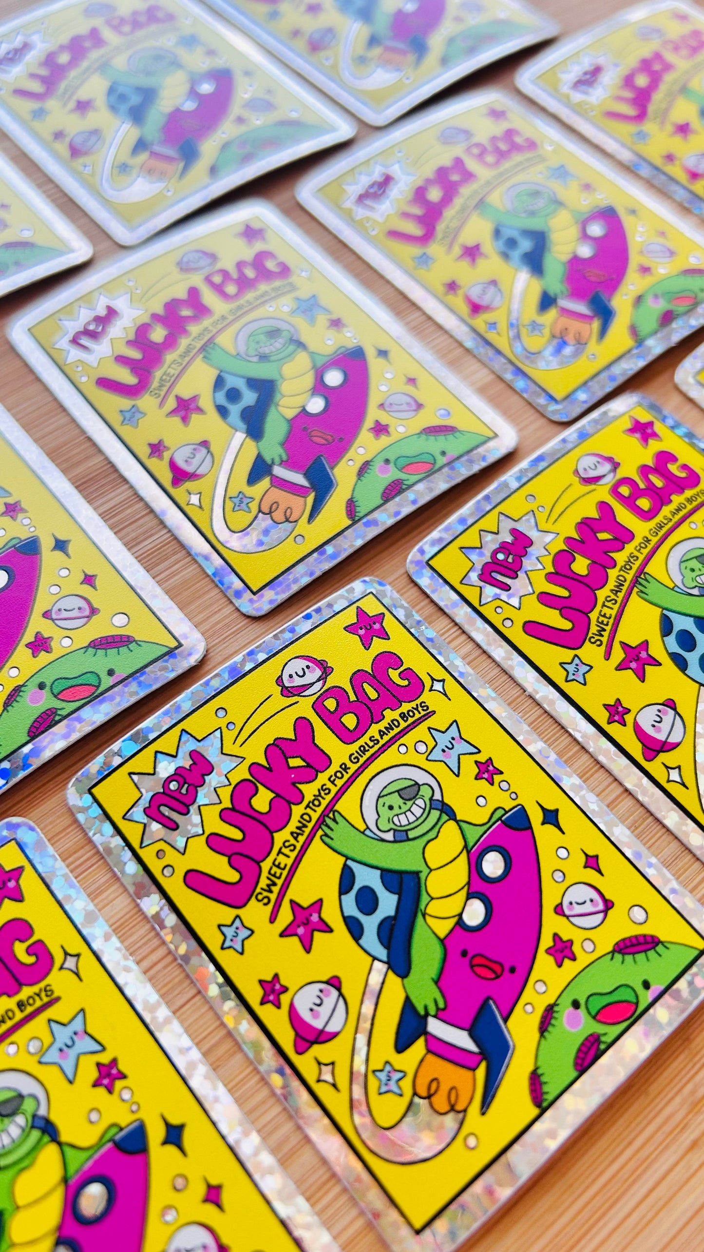 90s Lucky Bag - Glitter Vinyl Sticker